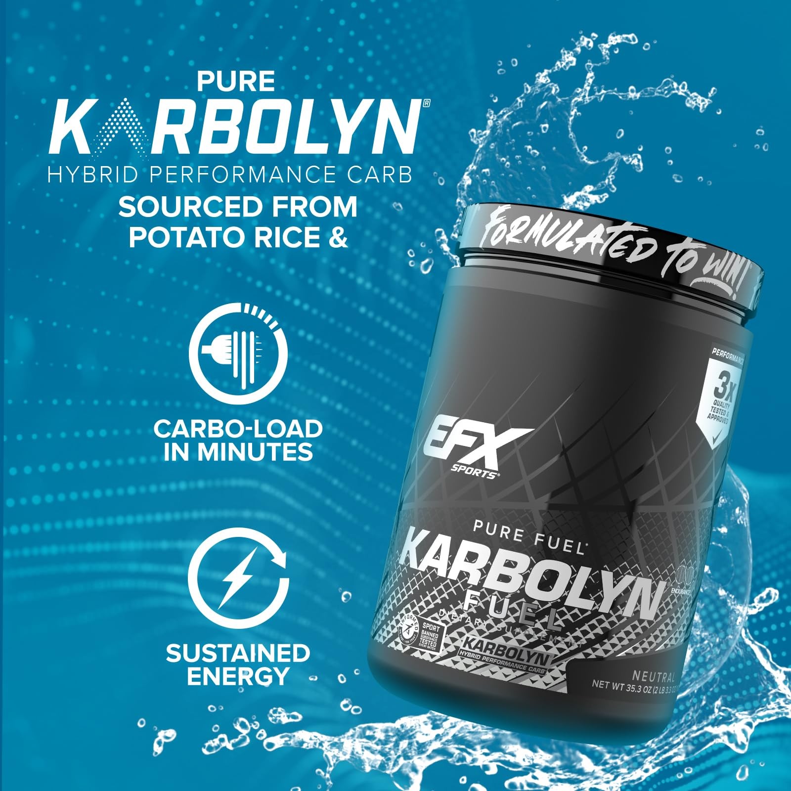 EFX Sports Karbolyn Fuel | FastAbsorbing Carbohydrate Powder | Carb Load, Sus…