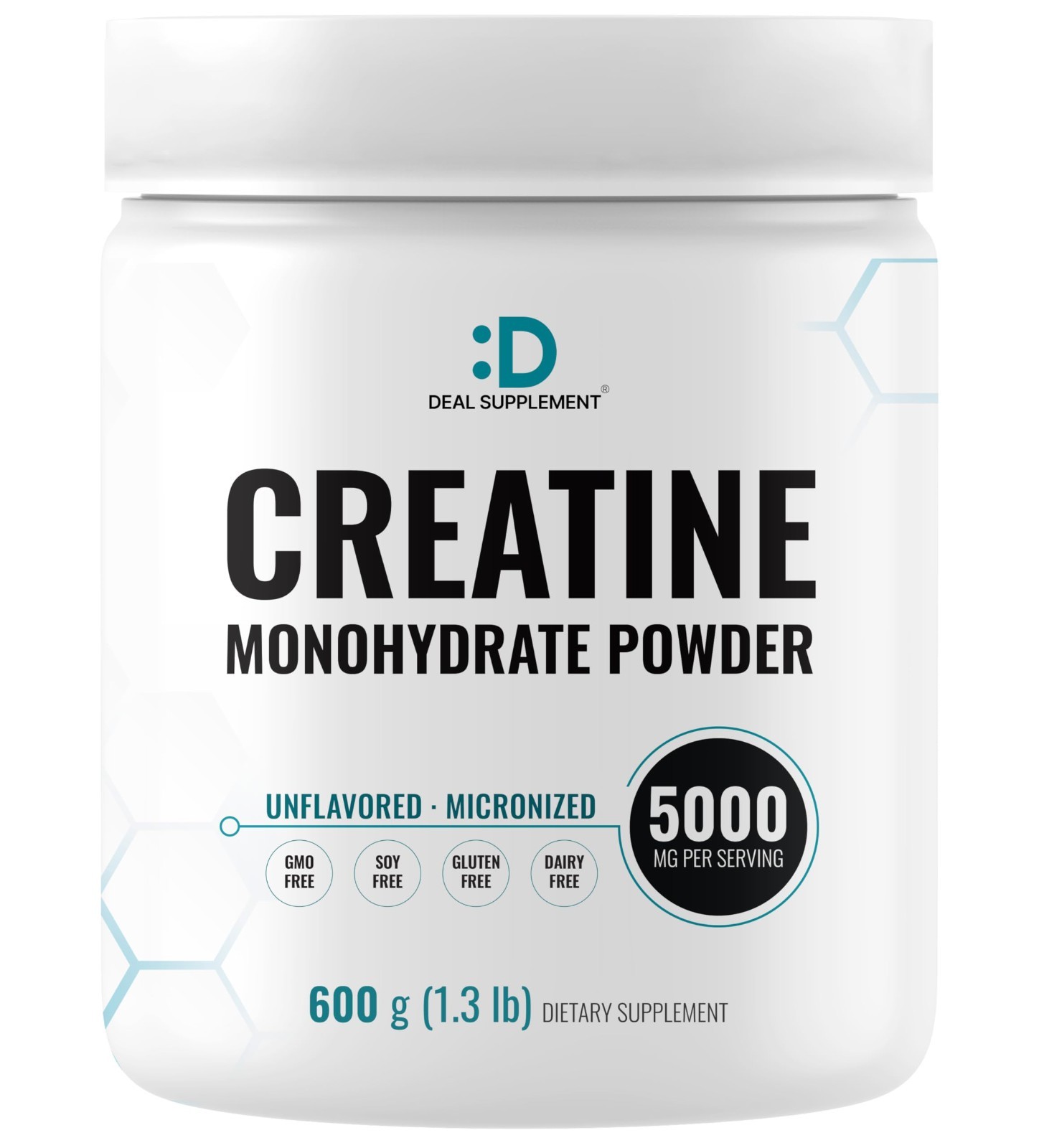 Micronized Creatine Monohydrate Powder 5g – 120 Servings, Unflavored, Fast Absor