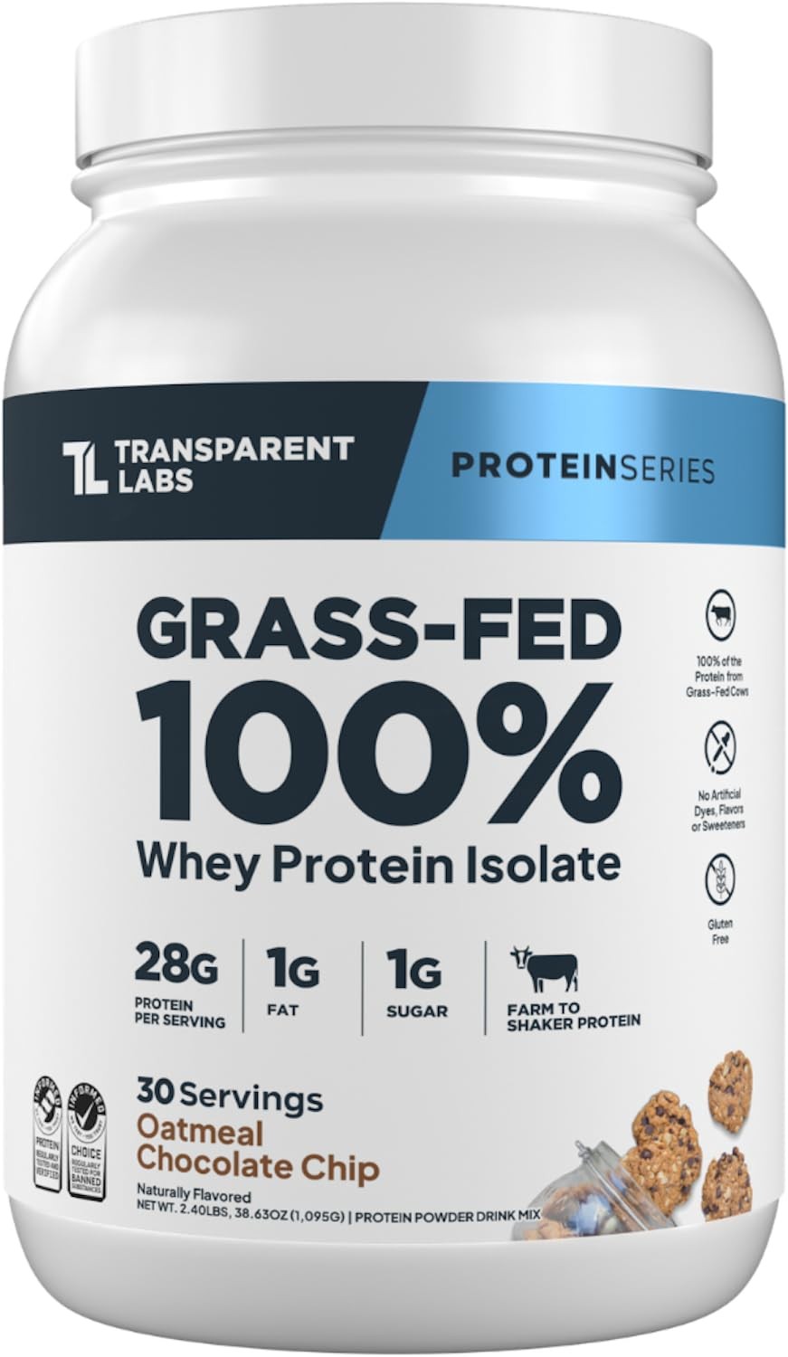 Grass-Fed Whey Protein Isolate – Naturally Flavored, Gluten Free Whey Protein Po
