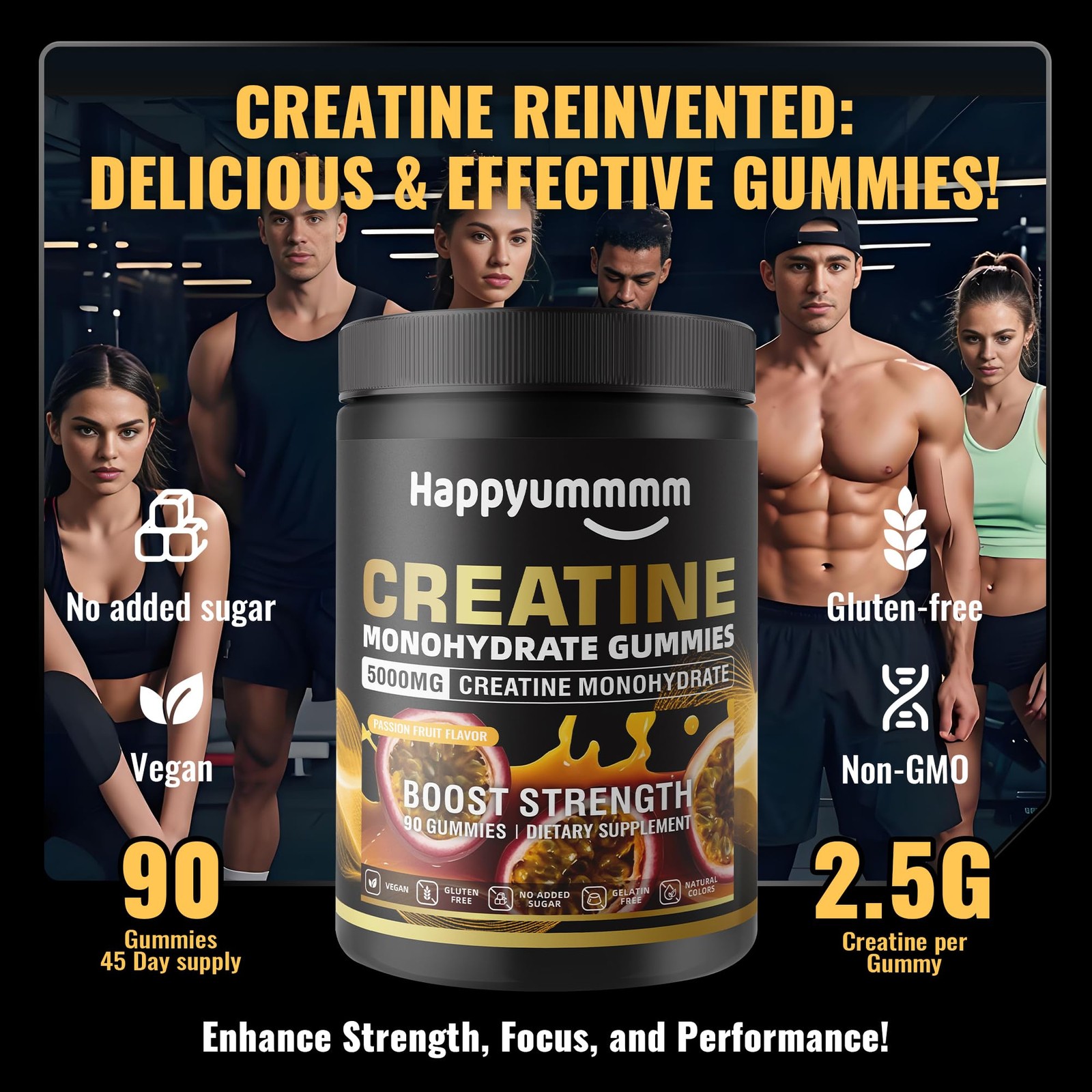 Creatine Monohydrate Gummies, NSF Certified, 5g Dose for Men & Women to Suppo…