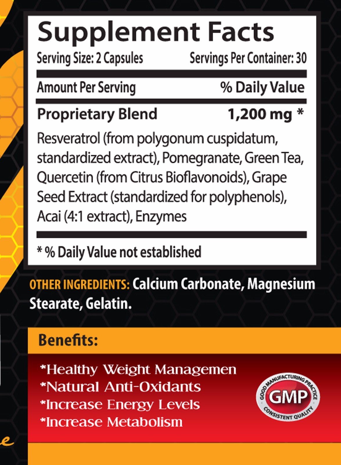 Antioxidant complex – GRAPE SEED EXTRACT – RESVERATROL 1200 – 2 Bottles COMBO