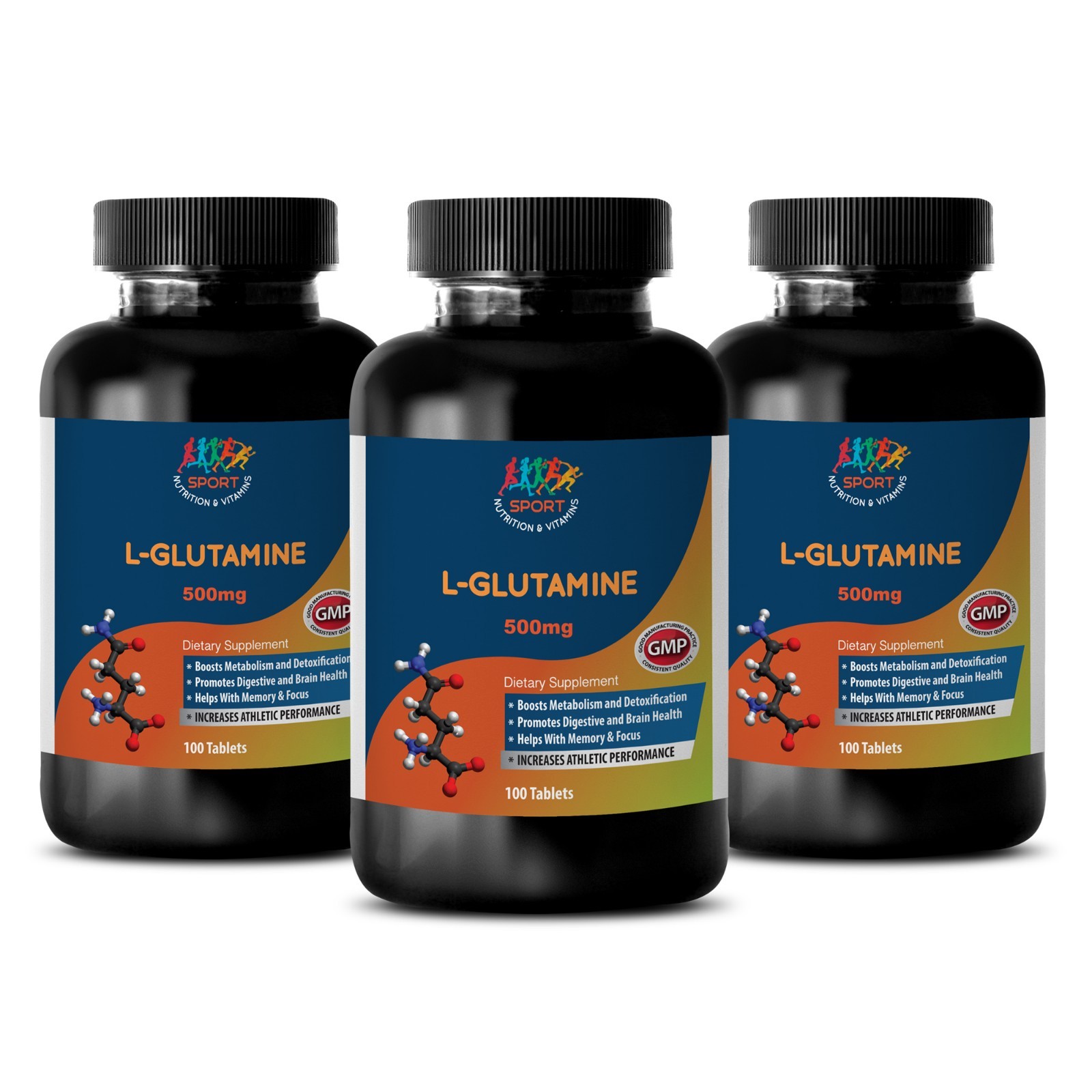 Pure Extract – L-GLUTAMINE – Pure Extraction – Protein Creation – 3 Bot 300 Ct