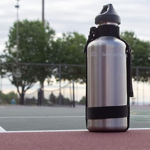 New Wave Enviro 40oz Stainless Steel Water Bottle with Strap