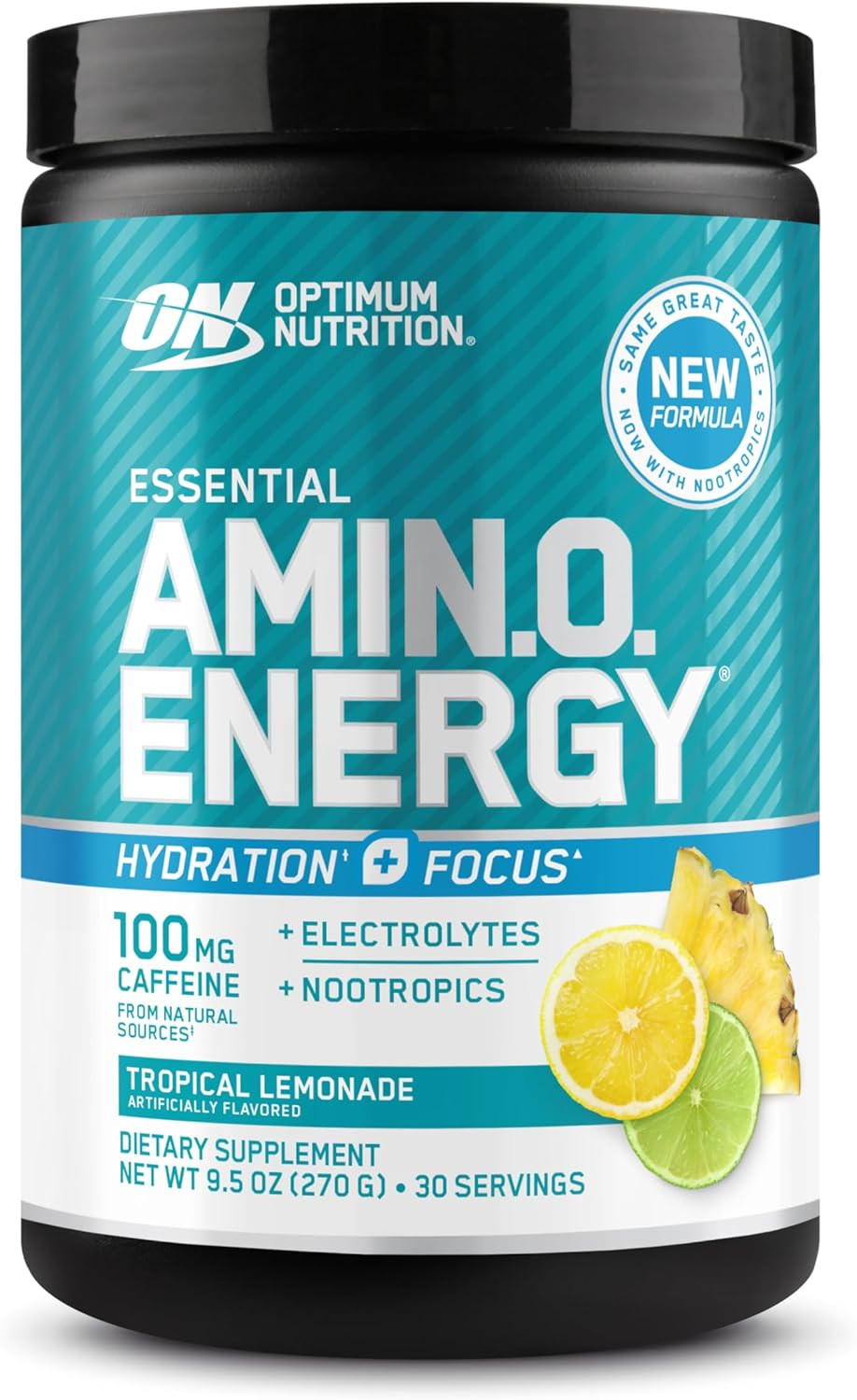 Optimum Nutrition Amino Energy Powder plus Focus, BCAA, Electrolytes, FruitPunch