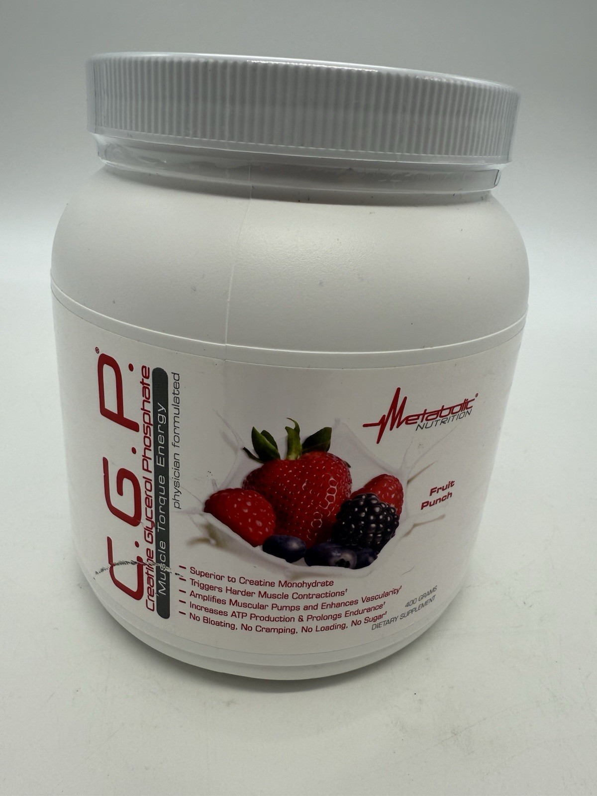 Metabolic Nutrition CPG Creatine Glycerol Phosphate 400 Grams Fruit Punch 40 Svg