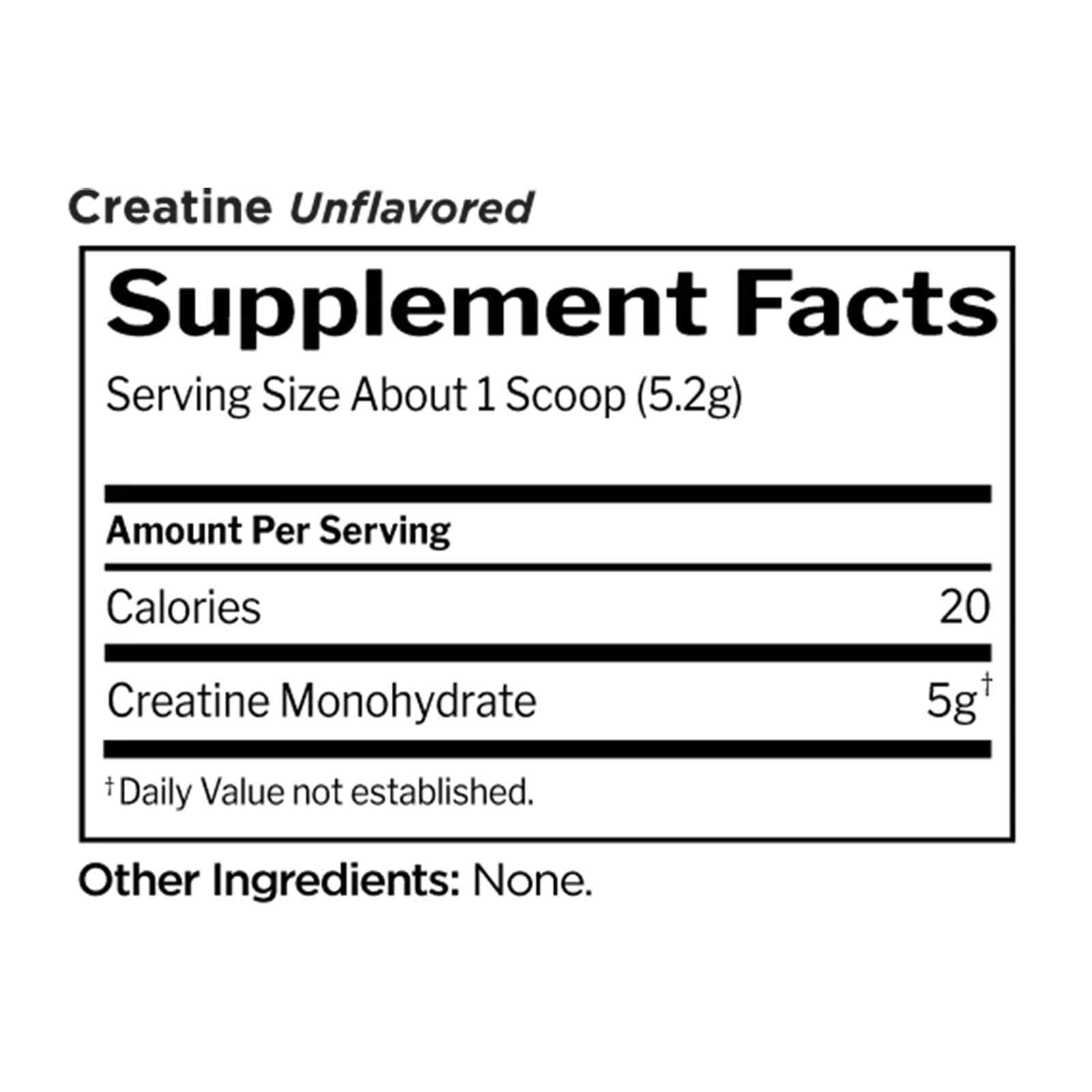 RULE 1 Creatine 30 serv Unflavored 100% Creatine Monohydrate 150g