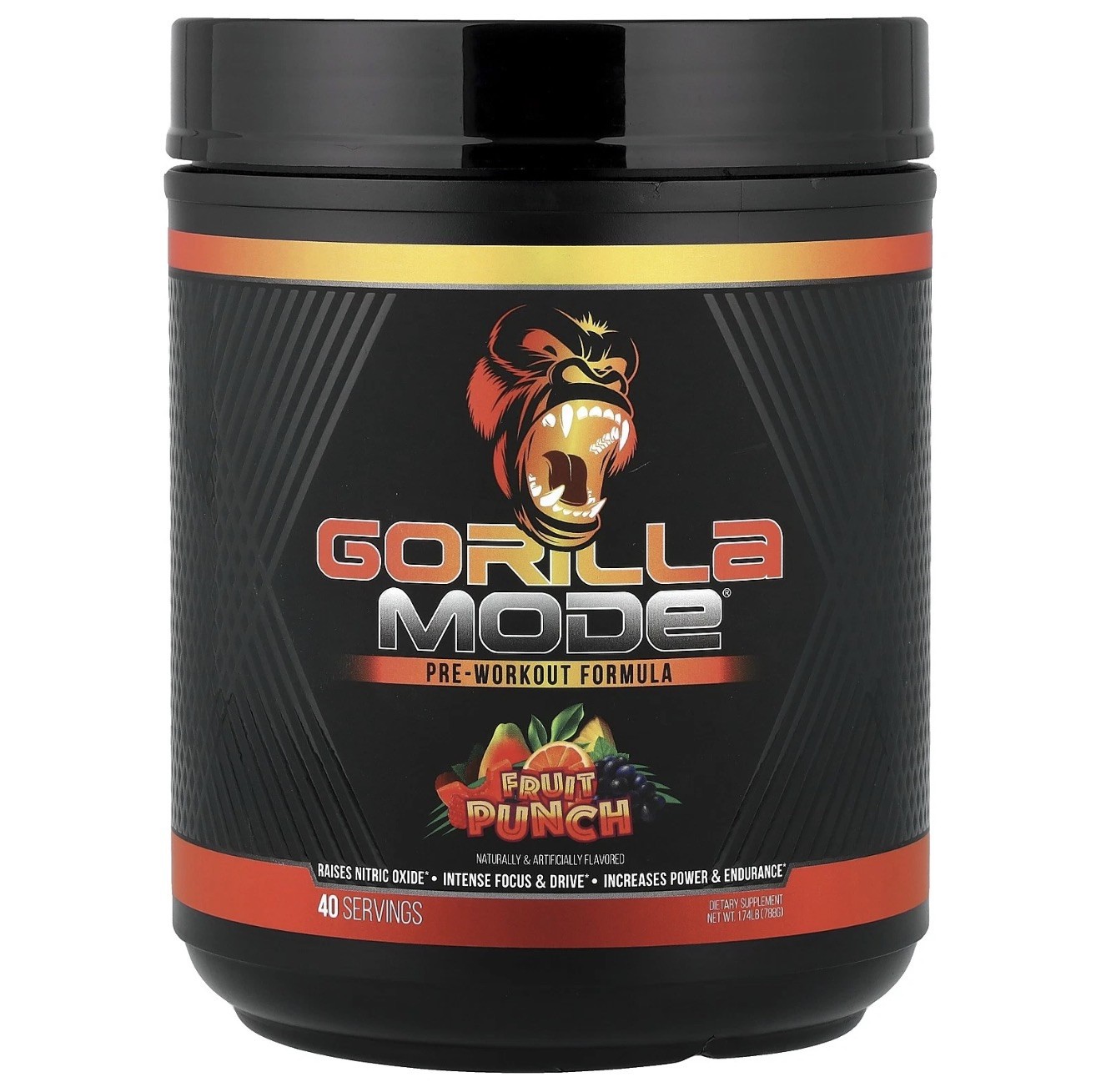 Gorilla Mode Pre-Workout Fruit Punch – 40 servings