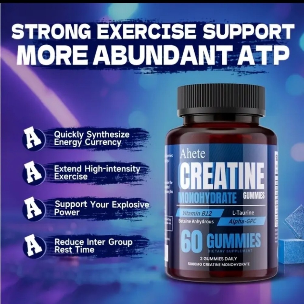 Creatine Monohydrate GUMMIES blueberry 🫐 Flavor 2 Pack 2 Month Supply