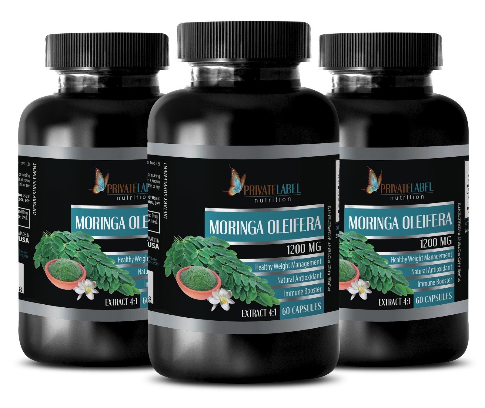 Moringa capsules – MORINGA OLEIFERA 1200 – cholesterol supplement – 3 Bot