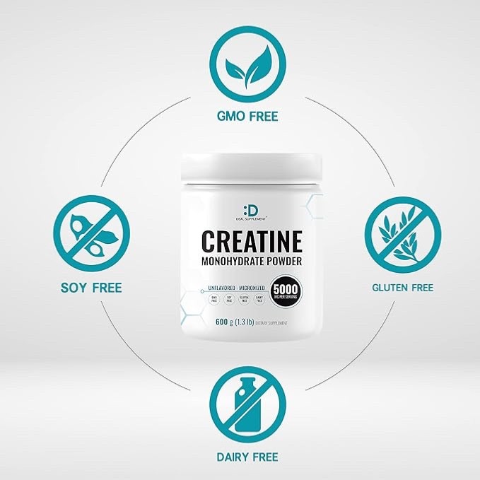 Instant Creatine Monohydrate Powder, 5g Per Serving – 120 Servings