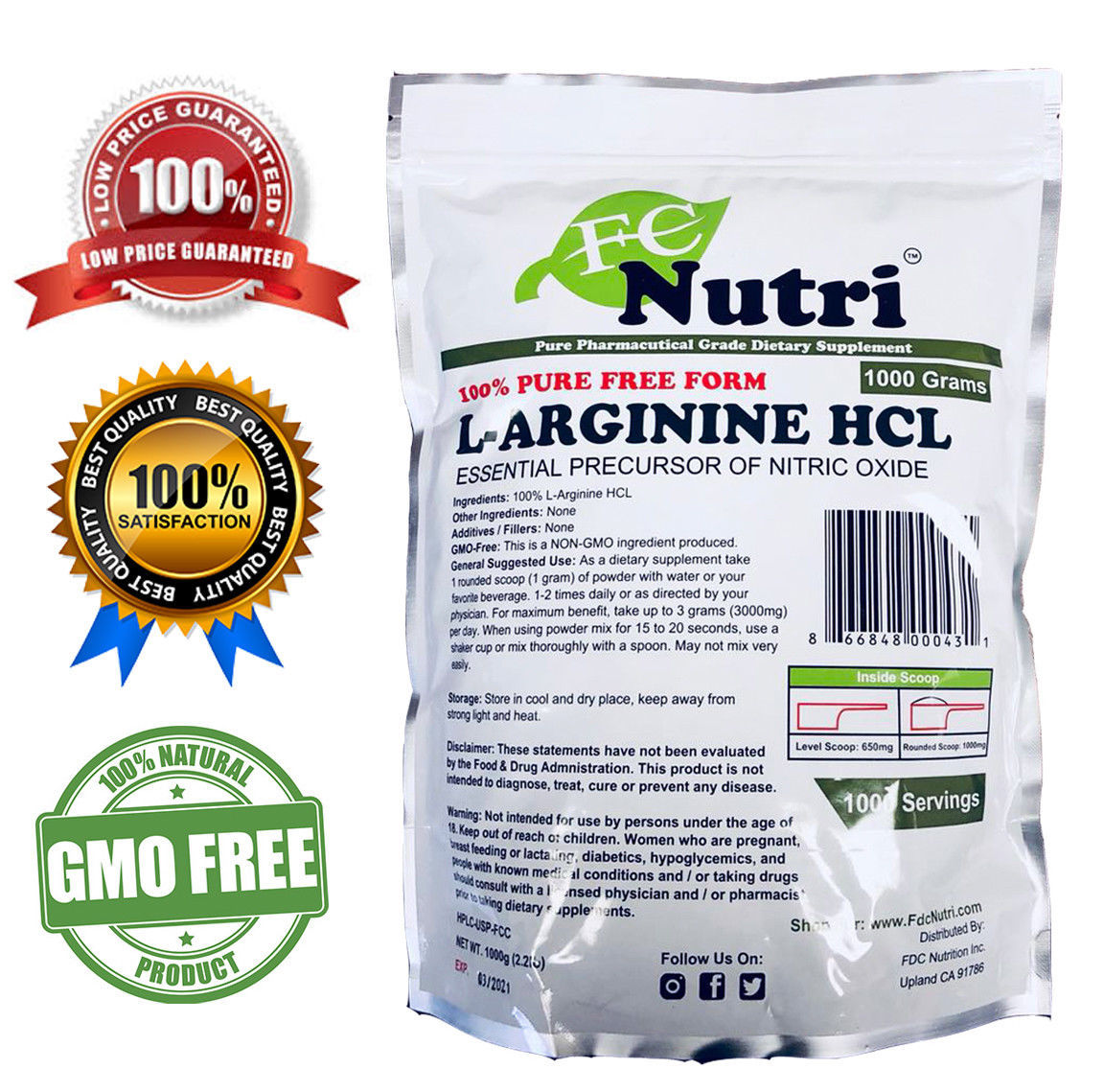 11lb 5kg NEW FREE FORM L-ARGININE HCL POWDER PHARMACEUTICAL KOSHER Muscle Cardio