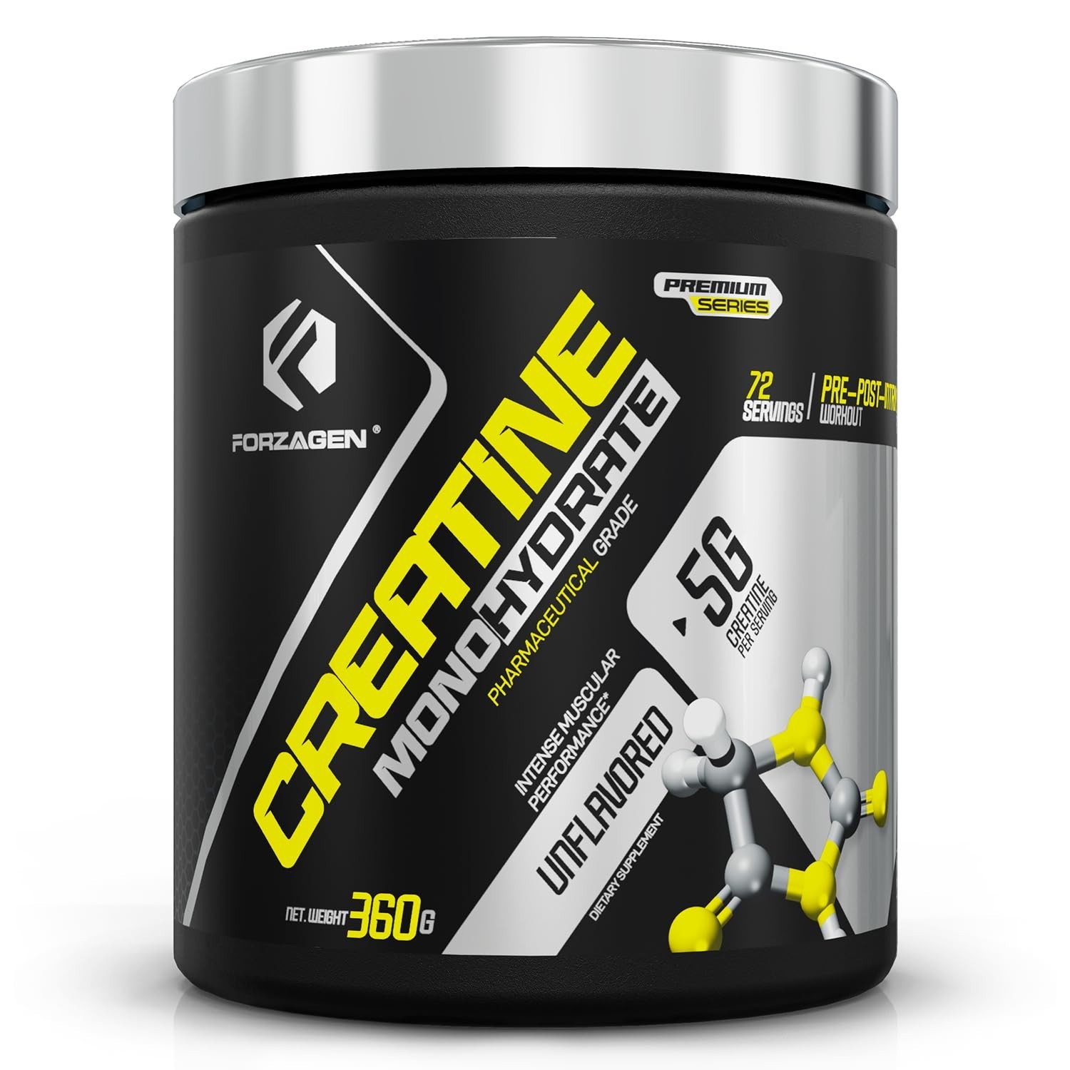 Micronized Creatine Monohydrate Powder – Unflavored, Muscle Gain, 72 Servings