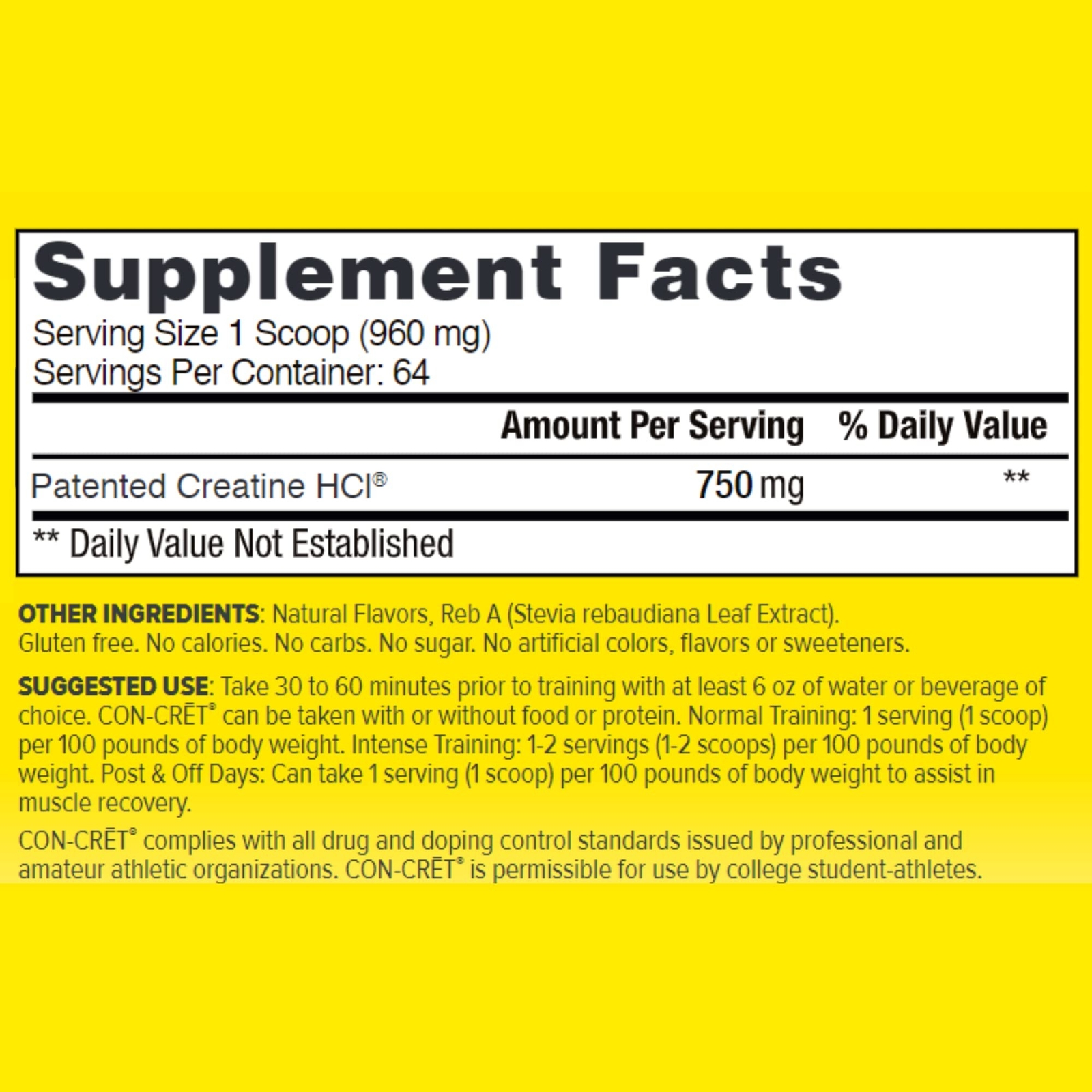 CON-CRET Patented Creatine HCl Powder, Lemon-Lime Stimulant-Free Workout Supp…