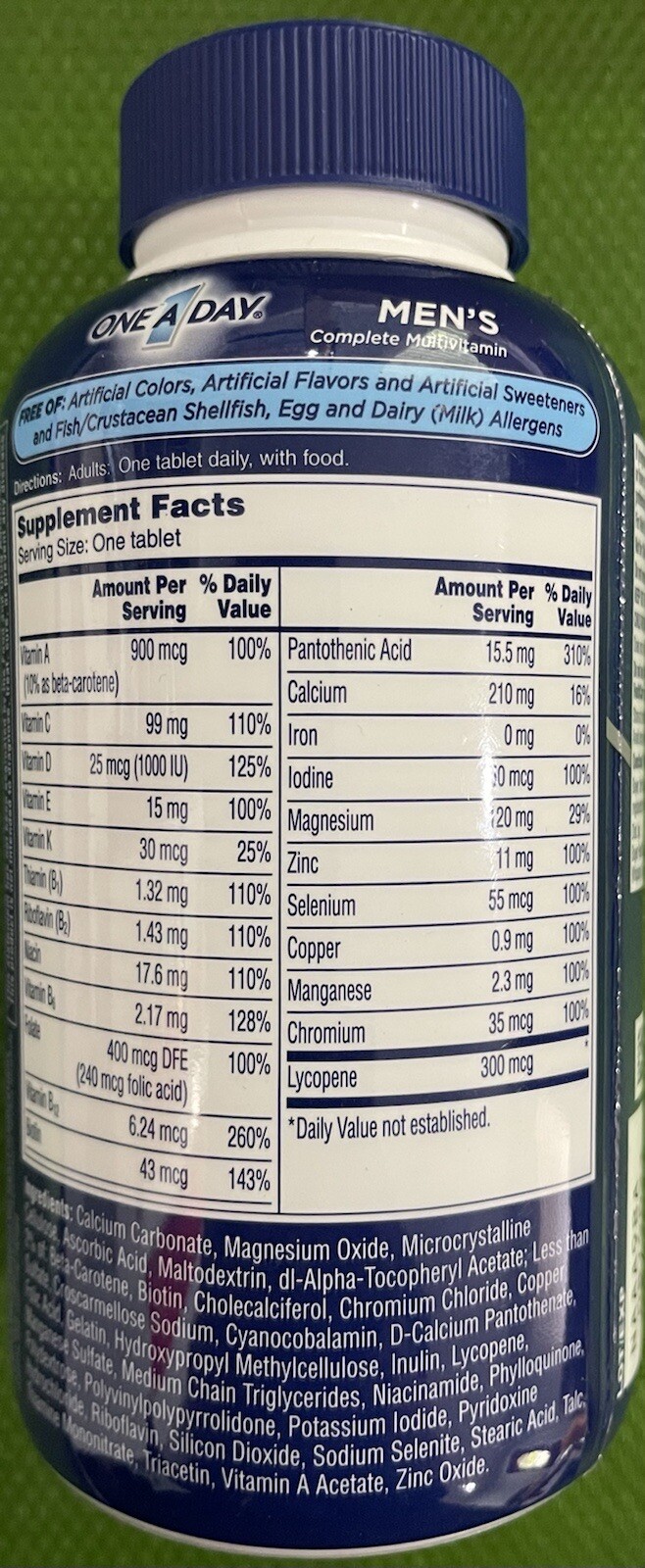 ONE A DAY MEN’S MULTIVITAMIN MULTIMINERAL SUPPLEMENT 300 TABLETS