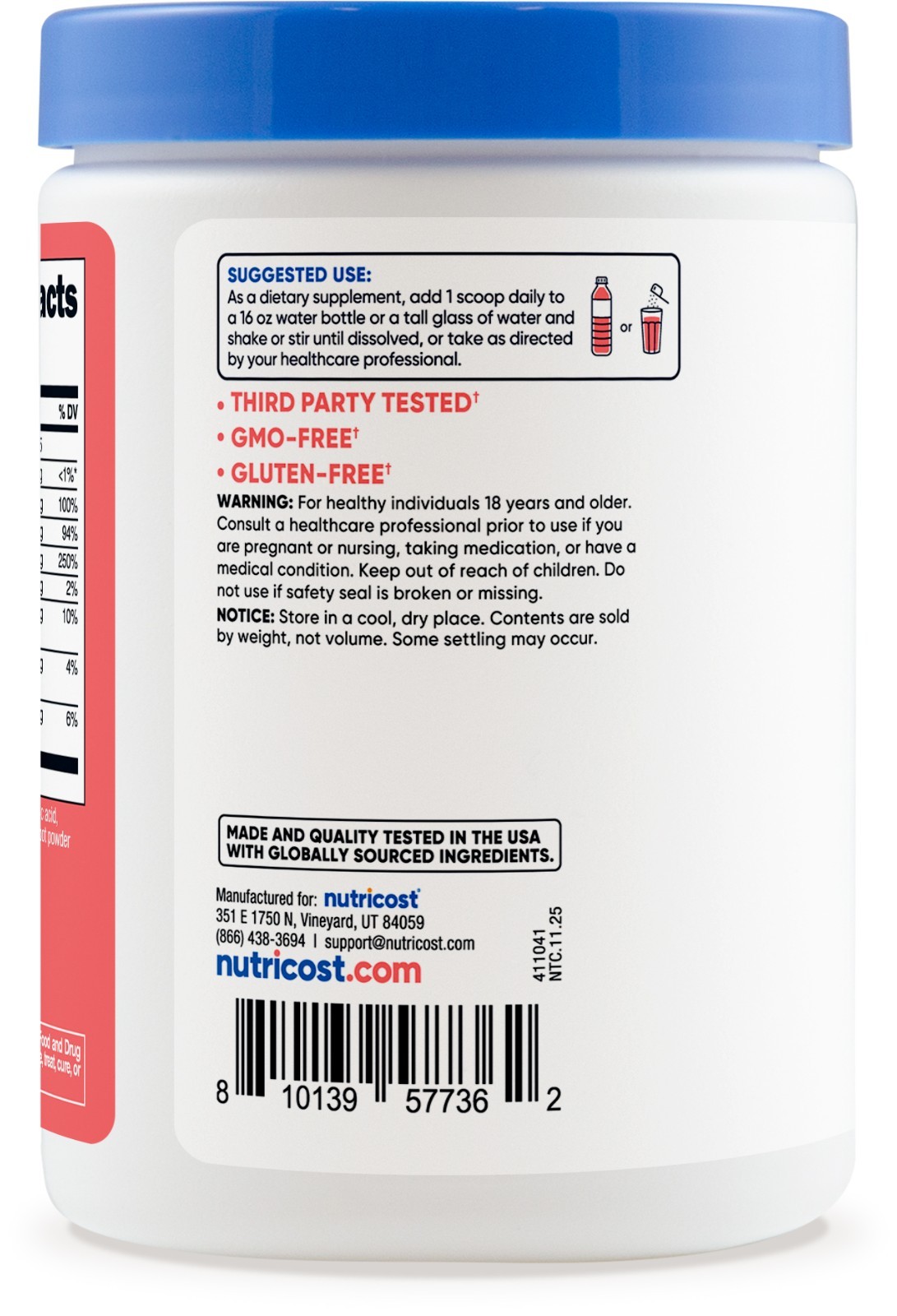 Nutricost Electrolytes Complex Powder (Strawberry Lemonade) 60 Servings – Stevia