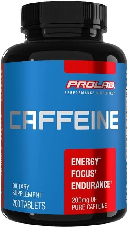 ProLab Caffeine Tablets 200mg – 200ct | Energy Support, Helps Enhance…