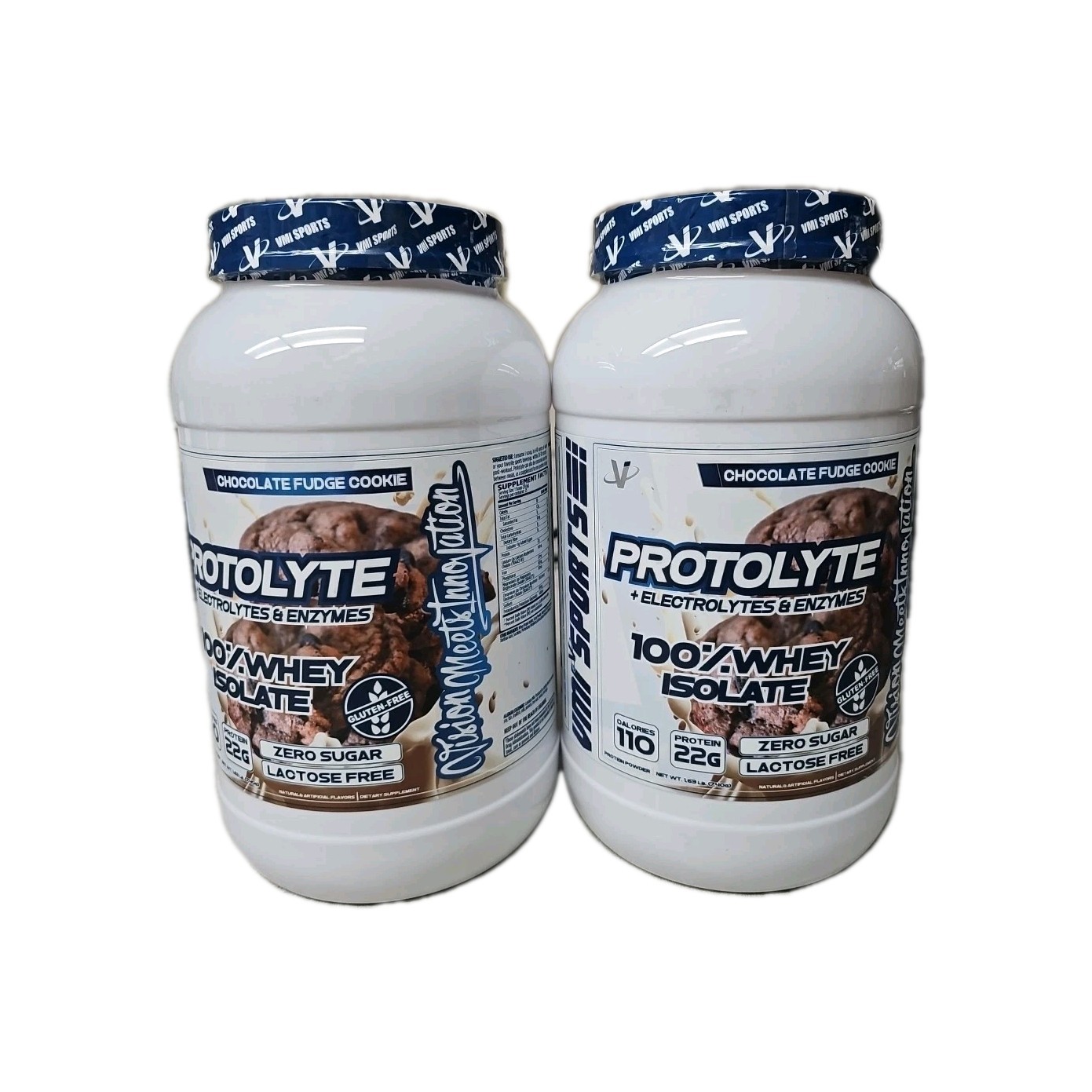 LOT OF 2 VMI Sports® ProtoLyte® 100% Whey Protein Isolate Chocolate Fudge Cookie