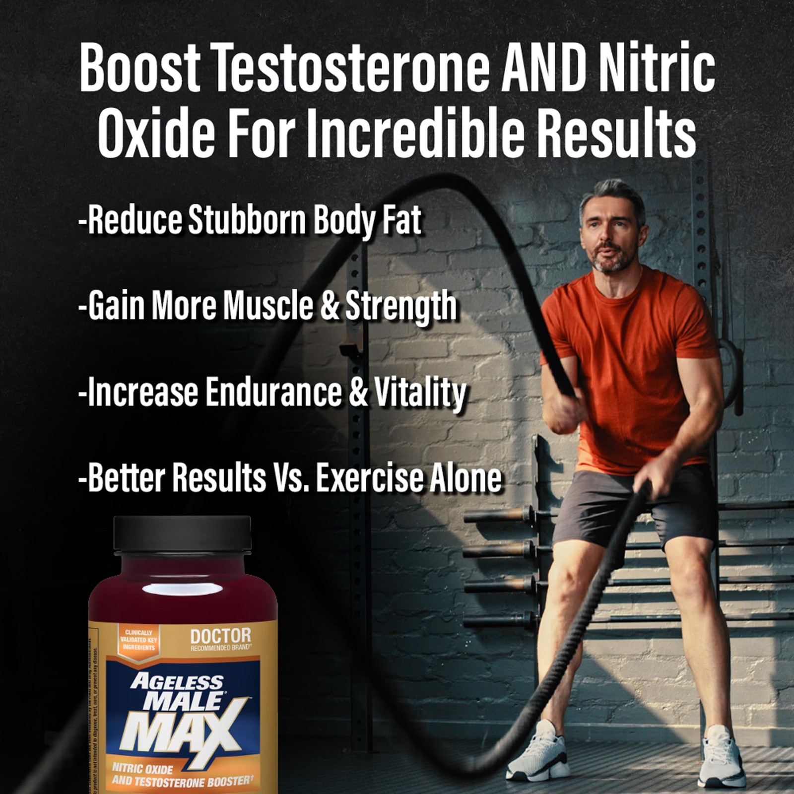 Ageless Male Max Total Testosterone Booster for Men 180 Count (Pack of 1)