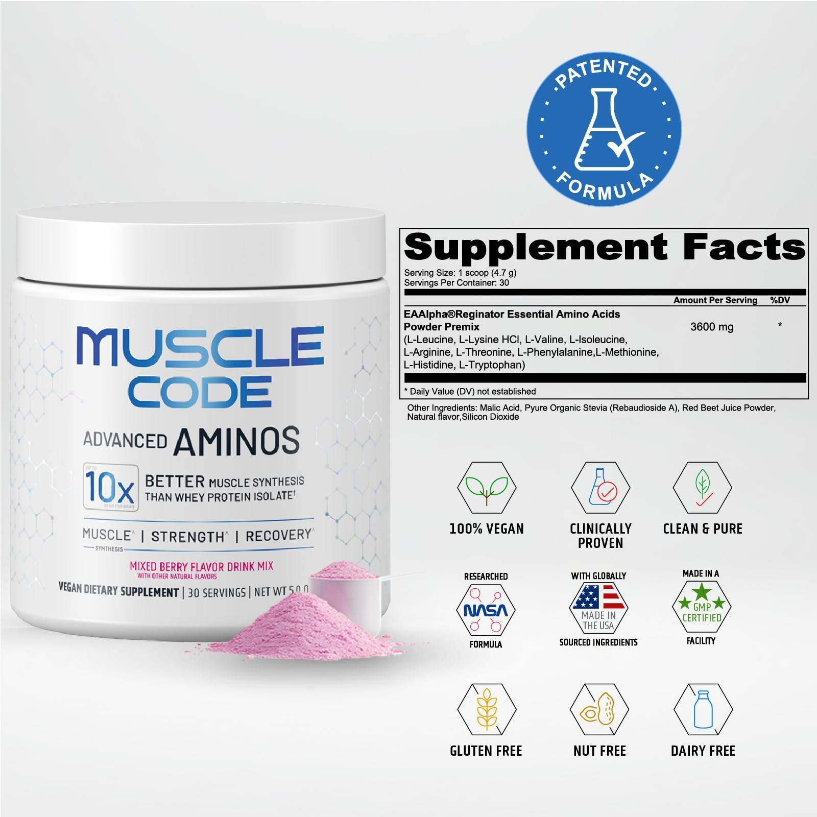 Muscle Code Essential Amino Acid Powder – Muscle Synthesis Recovery Strengt…