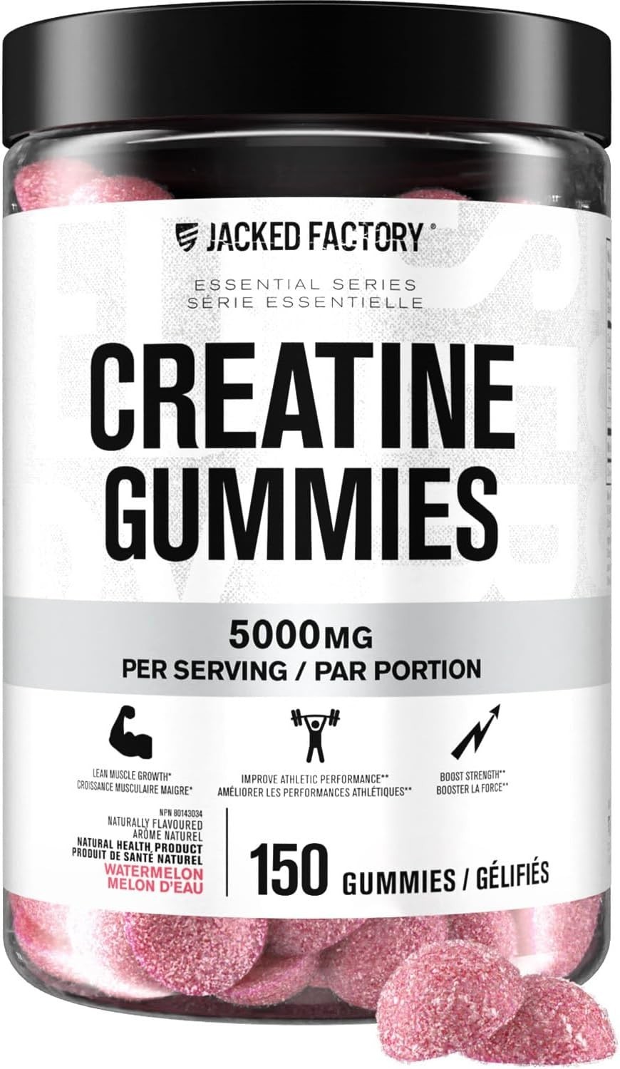 Jacked Factory Creatine Gummies 5g Daily Dose Watermelon 150 Vegan Gummies