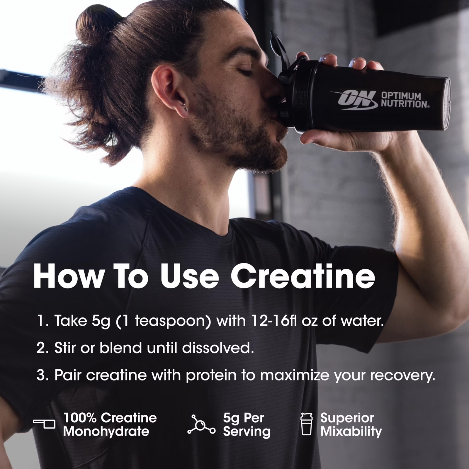 Optimum Nutrition Micronized Creatine Powder 120 Servings Supplement 1.32 lb