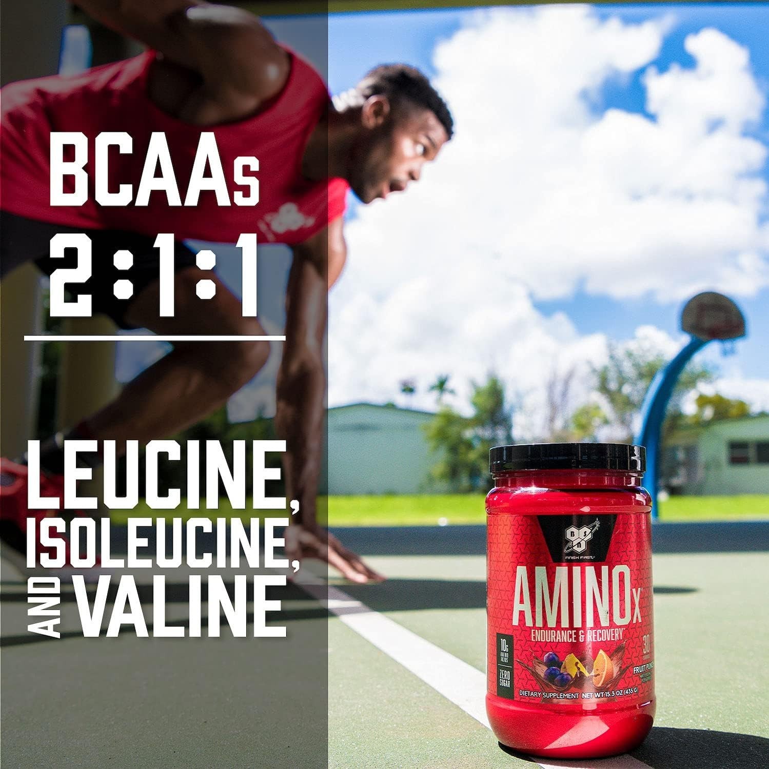 Amino X Muscle Recovery Powder – 30 Servings of Keto-Friendly BCAAs, Fruit Punch