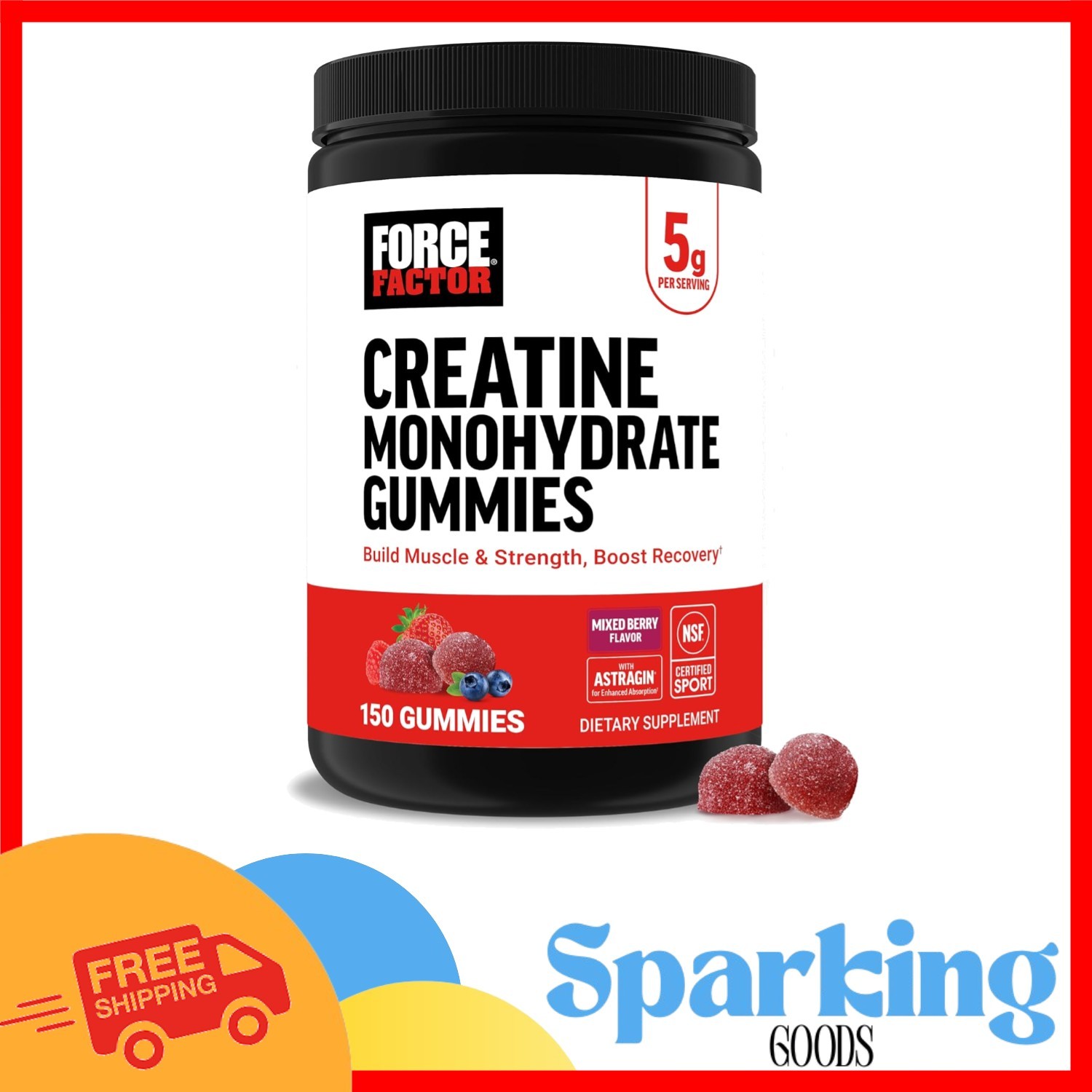 150 Count Non-GMO Creatine Gummies – Support Strength, Recovery & Brain Health