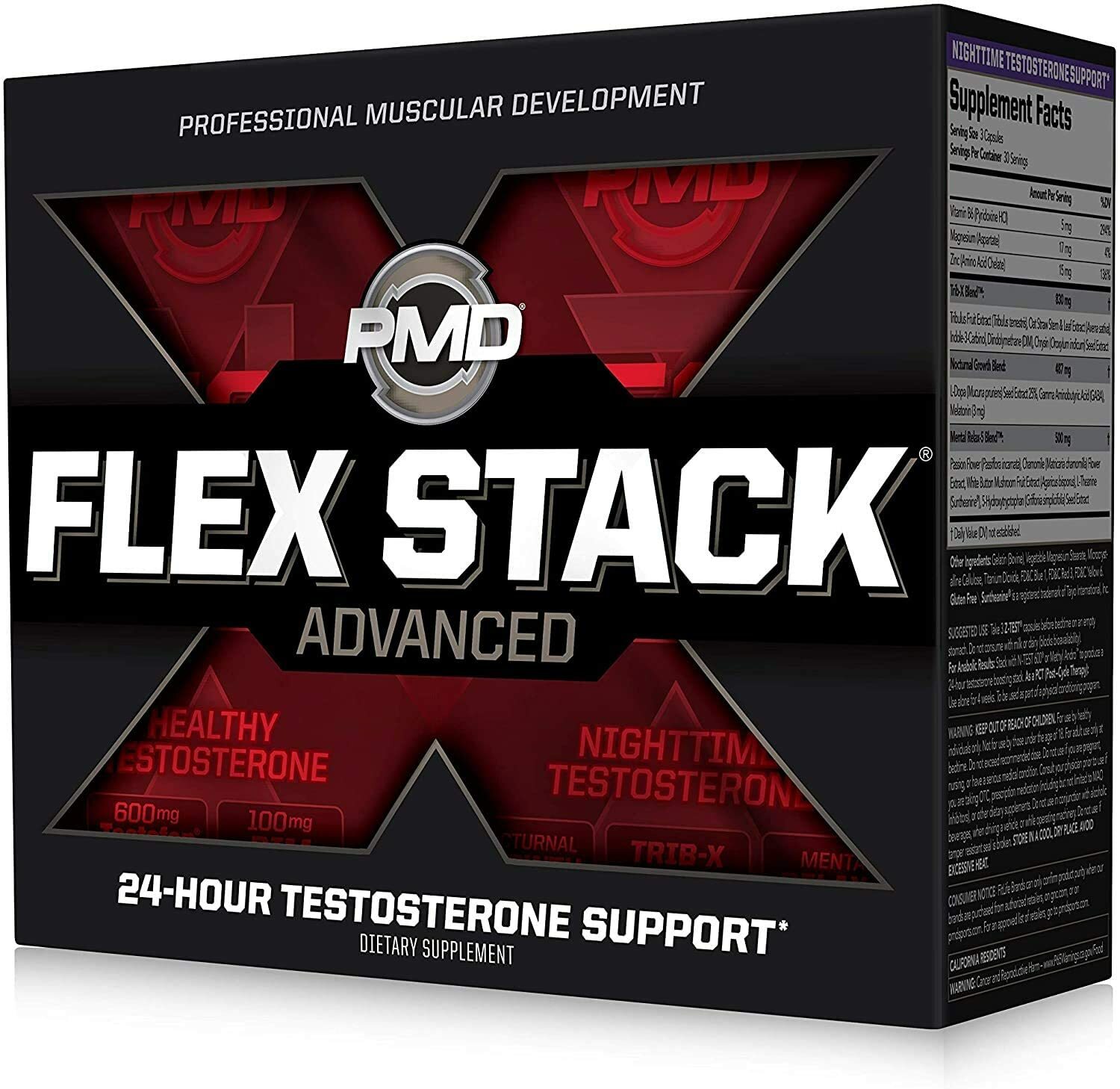 FLEX STACK ADVANCED – Muscle, Recovery, N-TEST 600/Liquid T-Gels/Z-TEST 90 Caps