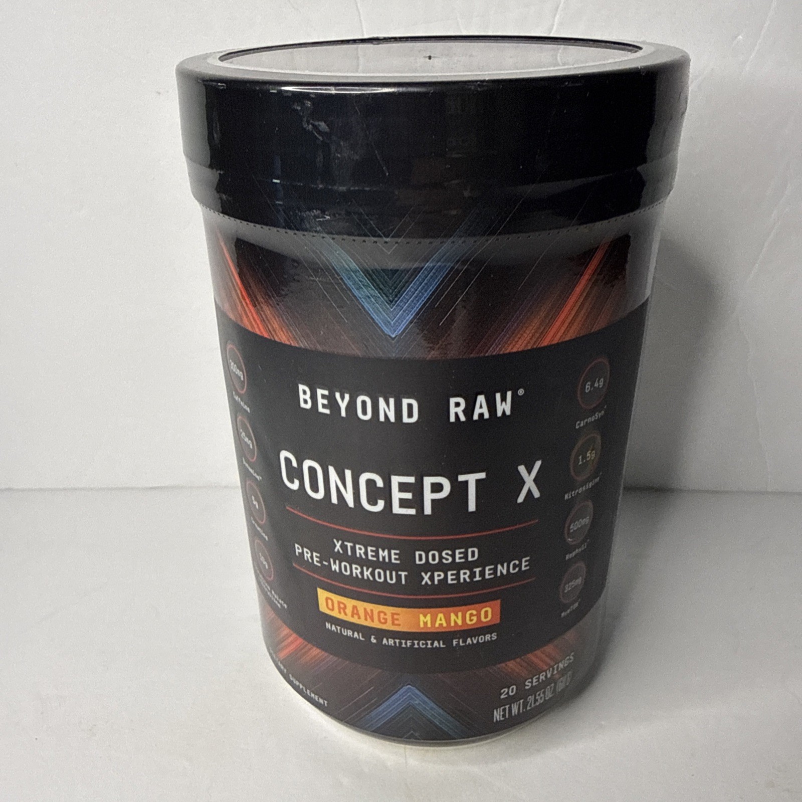 BEYOND RAW Concept X Pre Workout Powder 20 Servings Energy Strength Endurance
