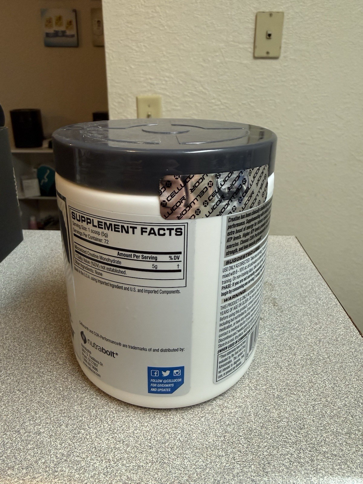 Cellucor Cor-Performance Creatine, Unflavored, Increase Strength 72 Servings G99