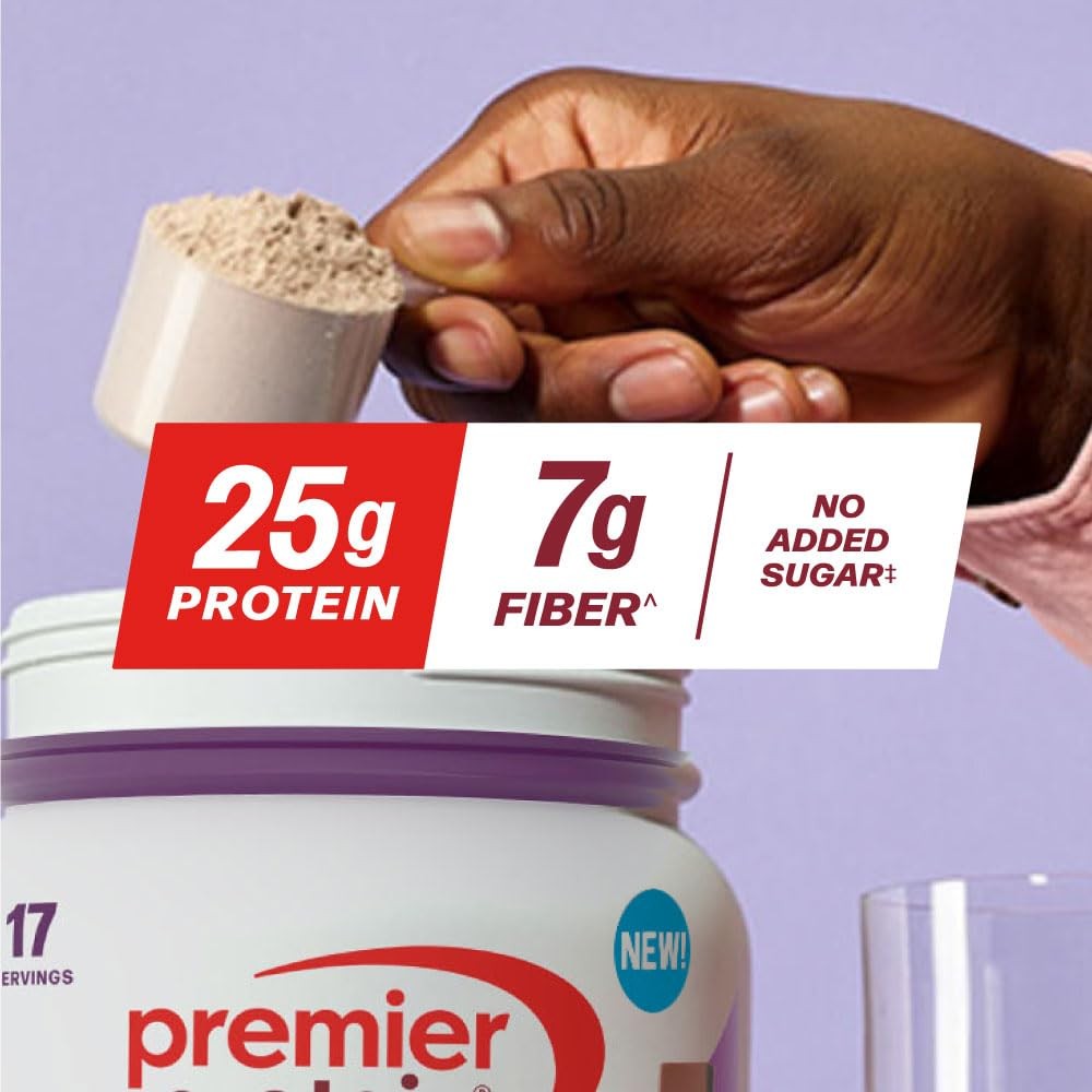 Premier Protein Powder Plus Fiber Chocolate 25G Protein 7G Fiber To Support Gut