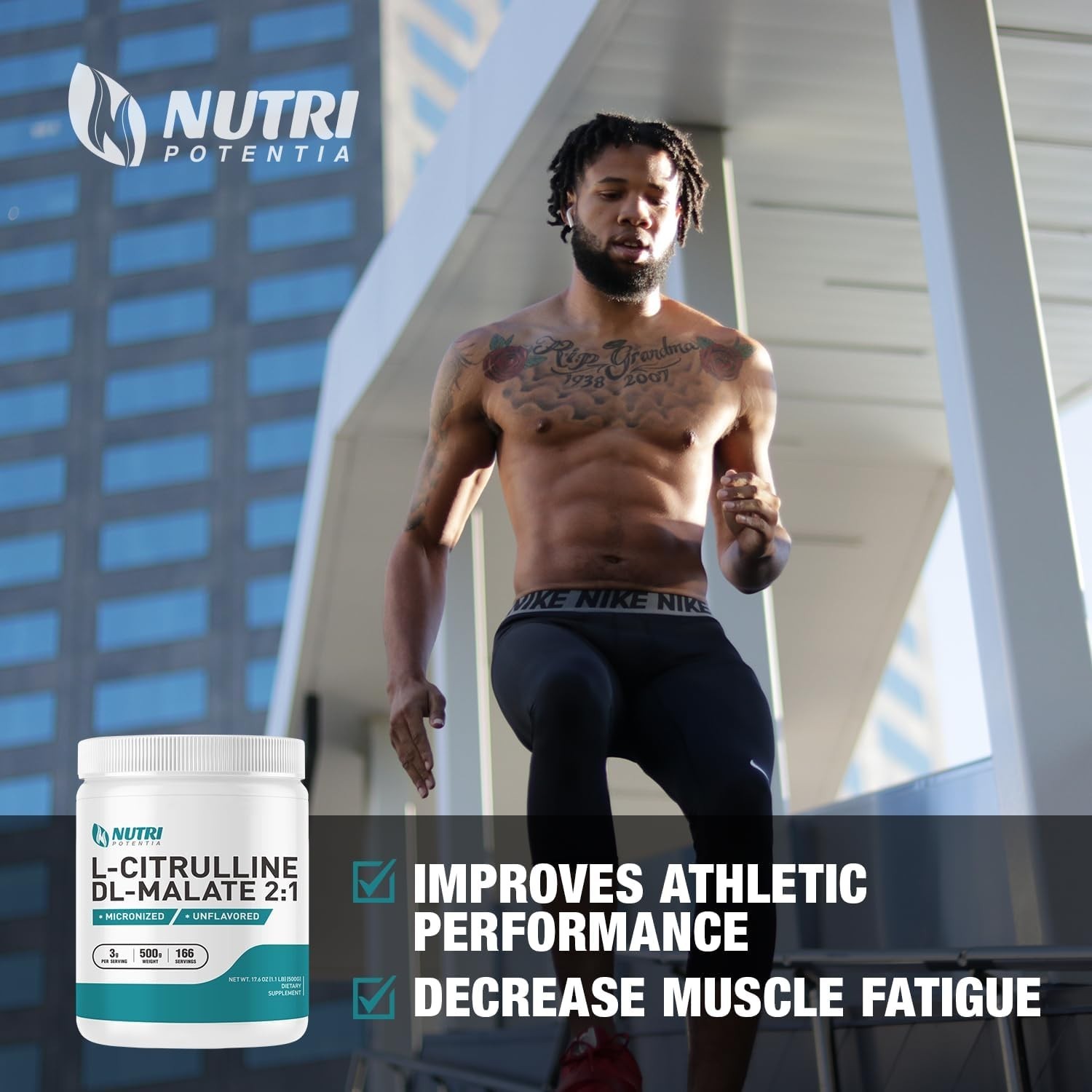 NUTRI POTENTIA L-Citrulline Malate 2:1 Powder 500g, Citrulline Malate Supplement