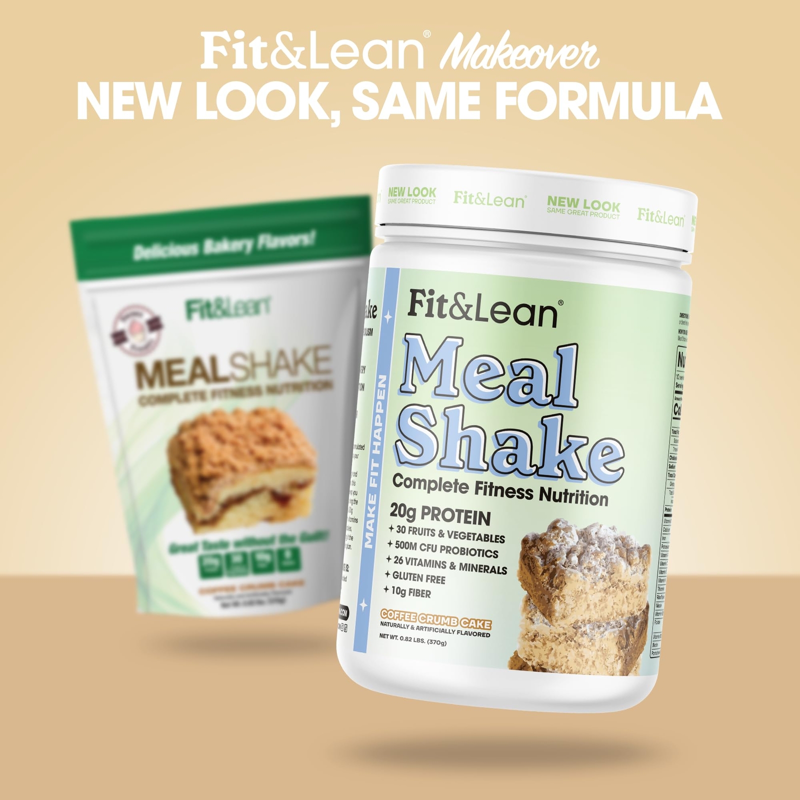 Fit & Lean Meal Shake Fat Burning Meal Replacement Protein Fiber Probiotics C…
