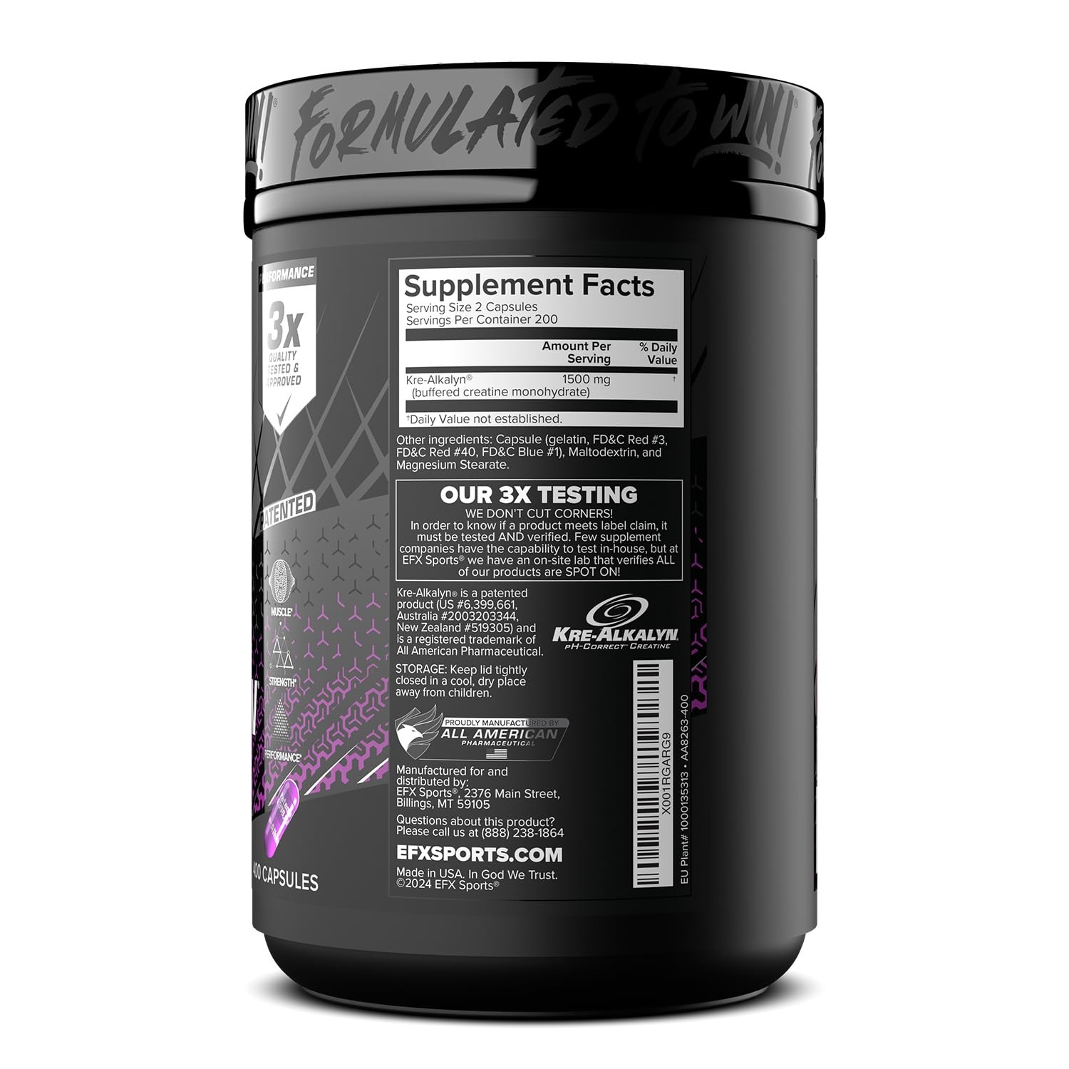 Kre-Alkalyn EFX | pH Correct Creatine Monohydrate Pill Supplement | Strength,…