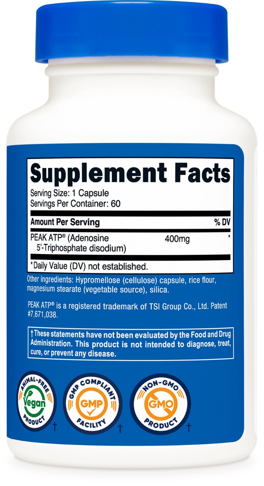 Nutricost ATP Supplement (400mg) 60 Capsules – Made with Peak ATP, 60 Servings