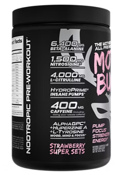 Mother bucker pre workout strawberry sunset 20 servings 400mg caffeine