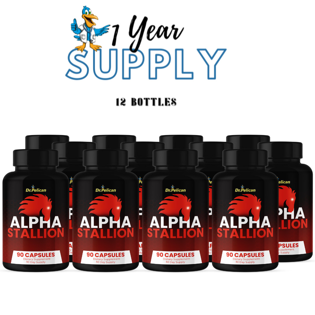 Alpha Stallion- Bodybuilding & Men’s Health Support- 12 Bottles- 1080 Capsules