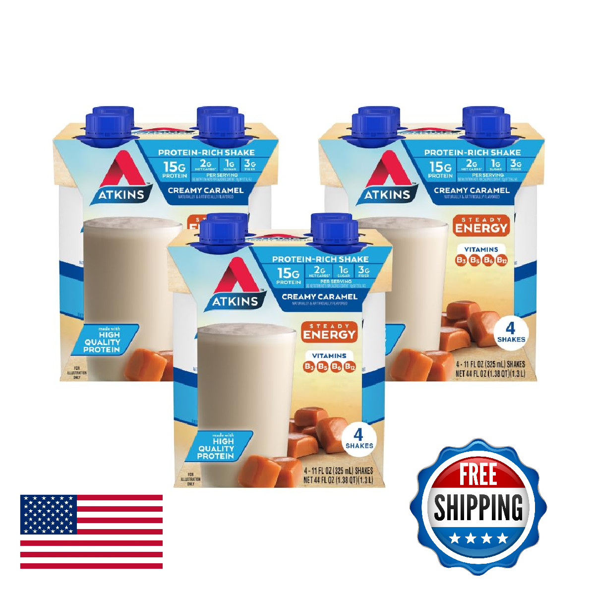 Atkins Atkins Energy Shake Creamy Caramel 4 Count Pack Of 3 604115