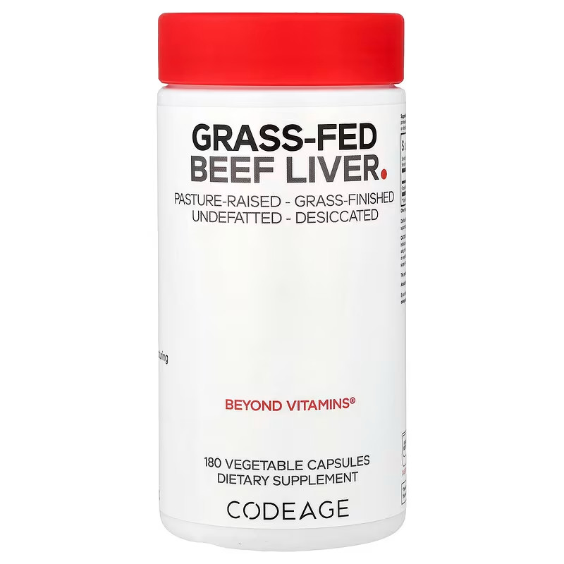 Codeage, Grass-Fed Beef Liver, 180 Vegetable Capsules (500 mg per Capsule)