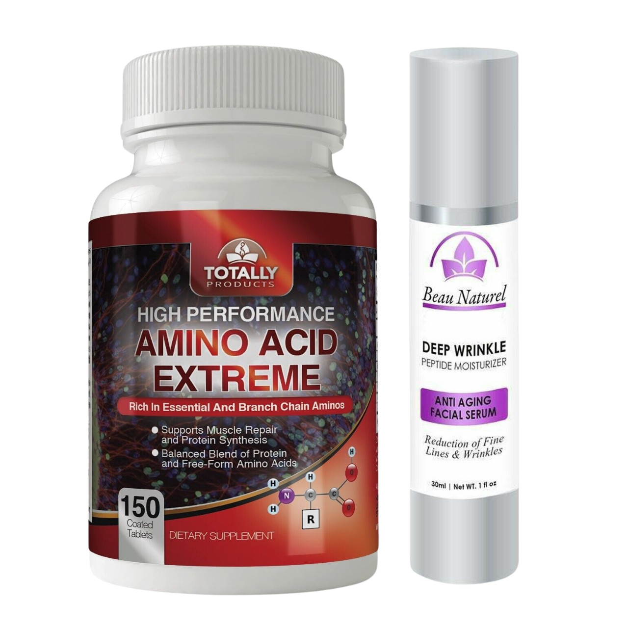 Amino Acids Muscle Support Supplement & Facial Cream Serum Peptide Moisturizer