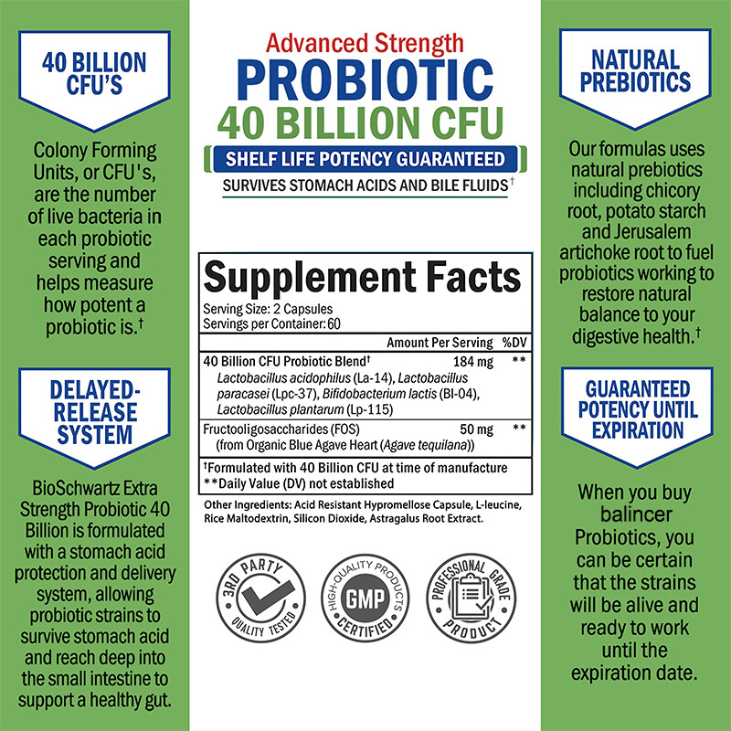 Probiotics -Improve Bloating, Gas and Constipation Provide Longer-lasting Energy