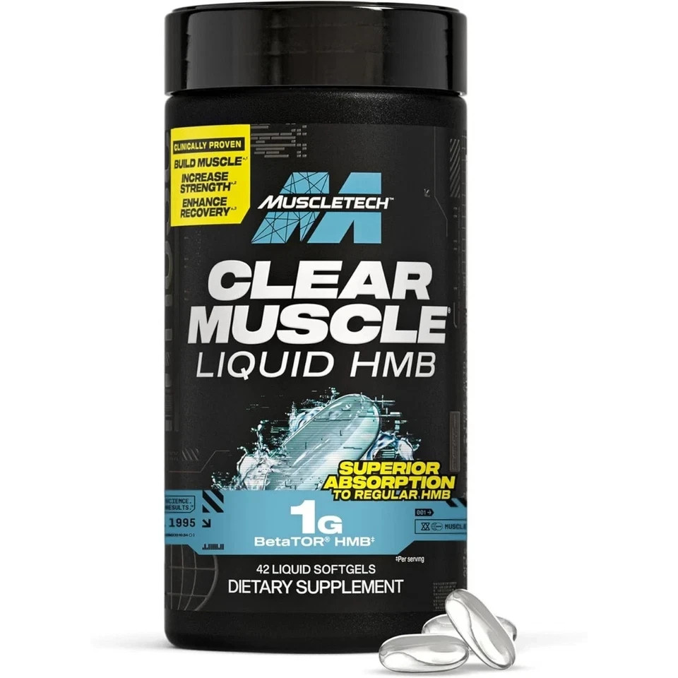 HMB Supplements 1000Mg, Clear Muscle (42 Liquid Softgels) – Highest Grade HMB fo