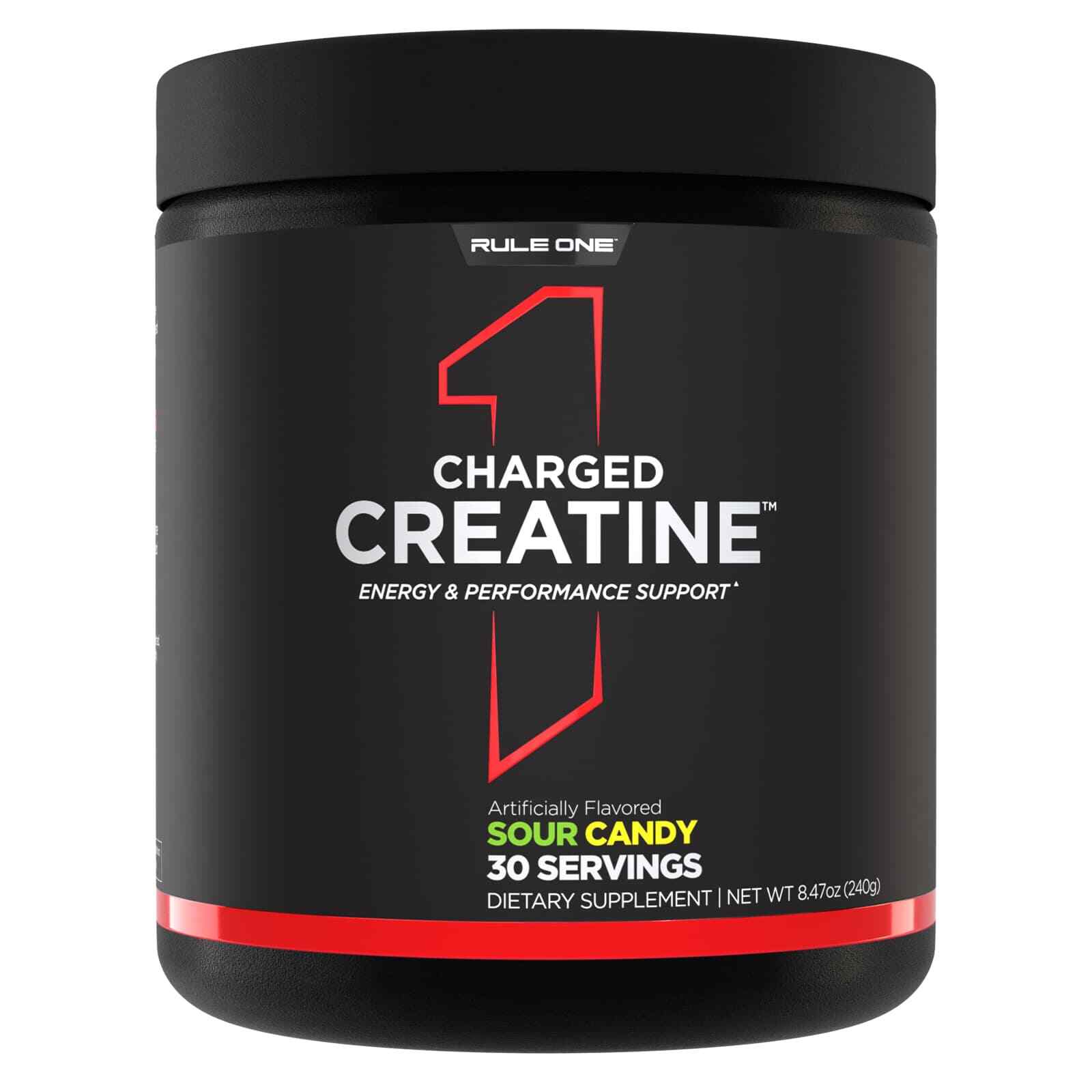 RULE 1 Charged Creatine 30 serv Sour Candy Energized Creatine 240g