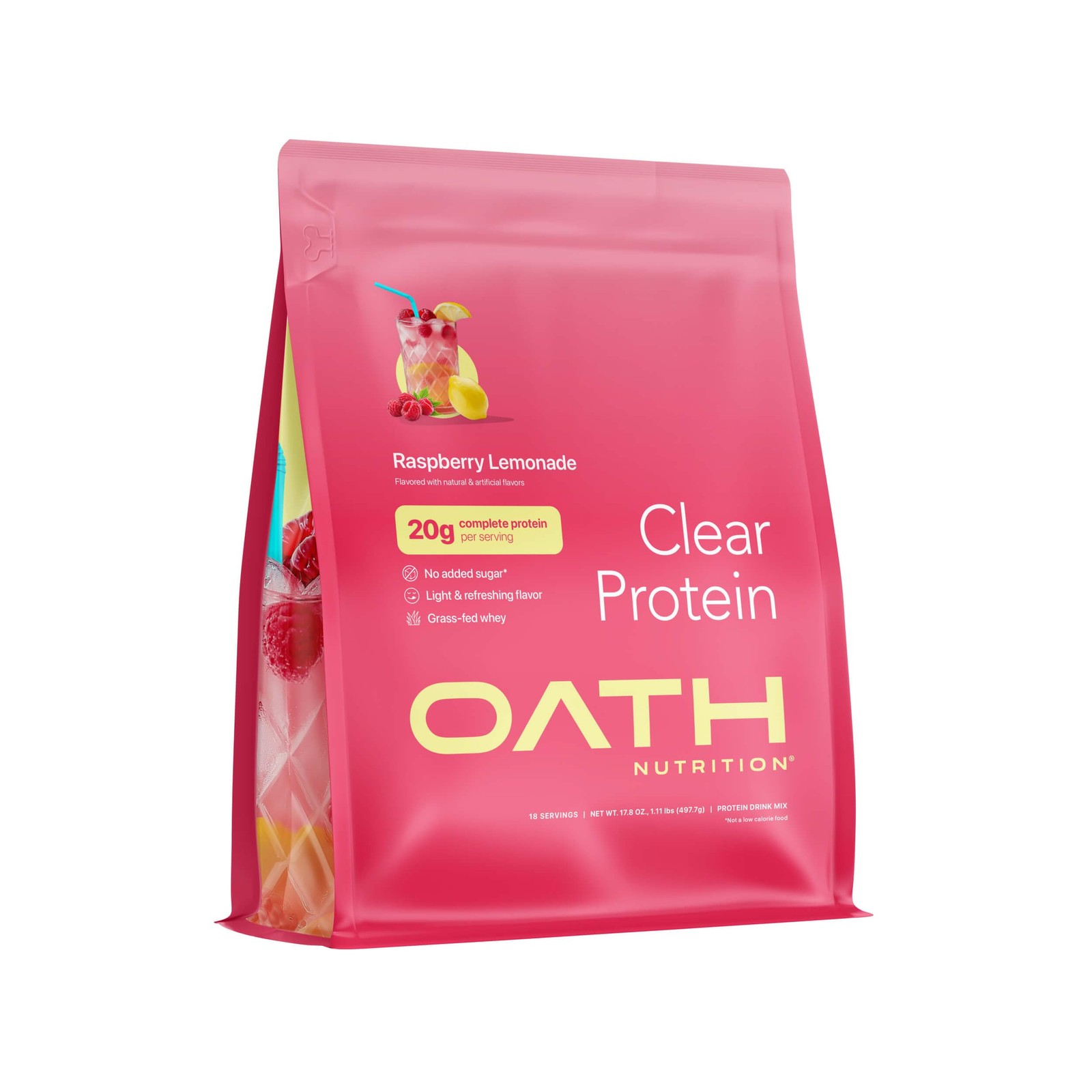 Clear Whey Isolate Protein Powder, Raspberry Lemonade, 20g Complete Protein per