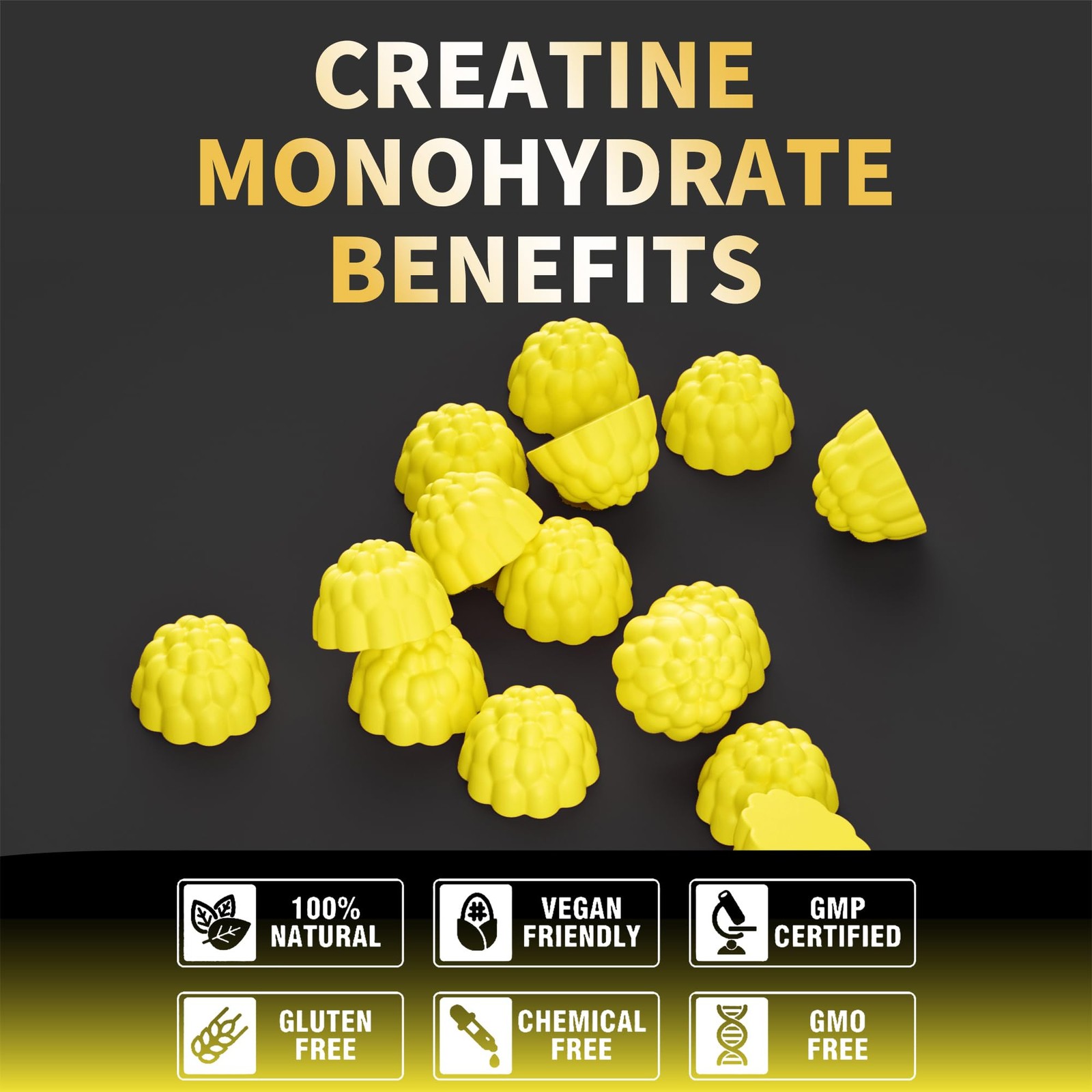 NSF Certified Creatine Gummy – Creatine Monohydrate Gummies for Men & Women-5…