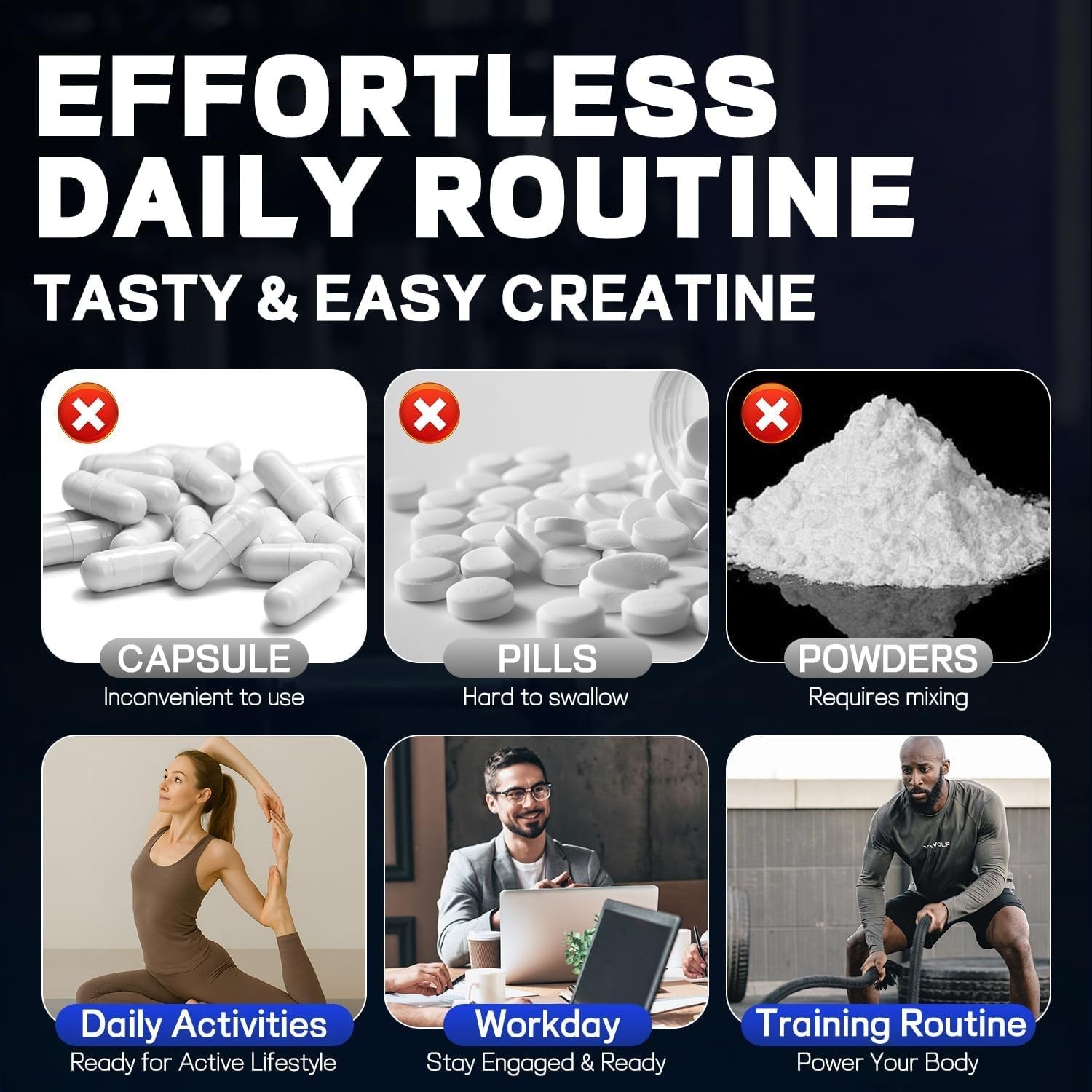 Lab-Verified Creatine Gummies – 5g Per Serving, 90 Count, Blueberry Flavor