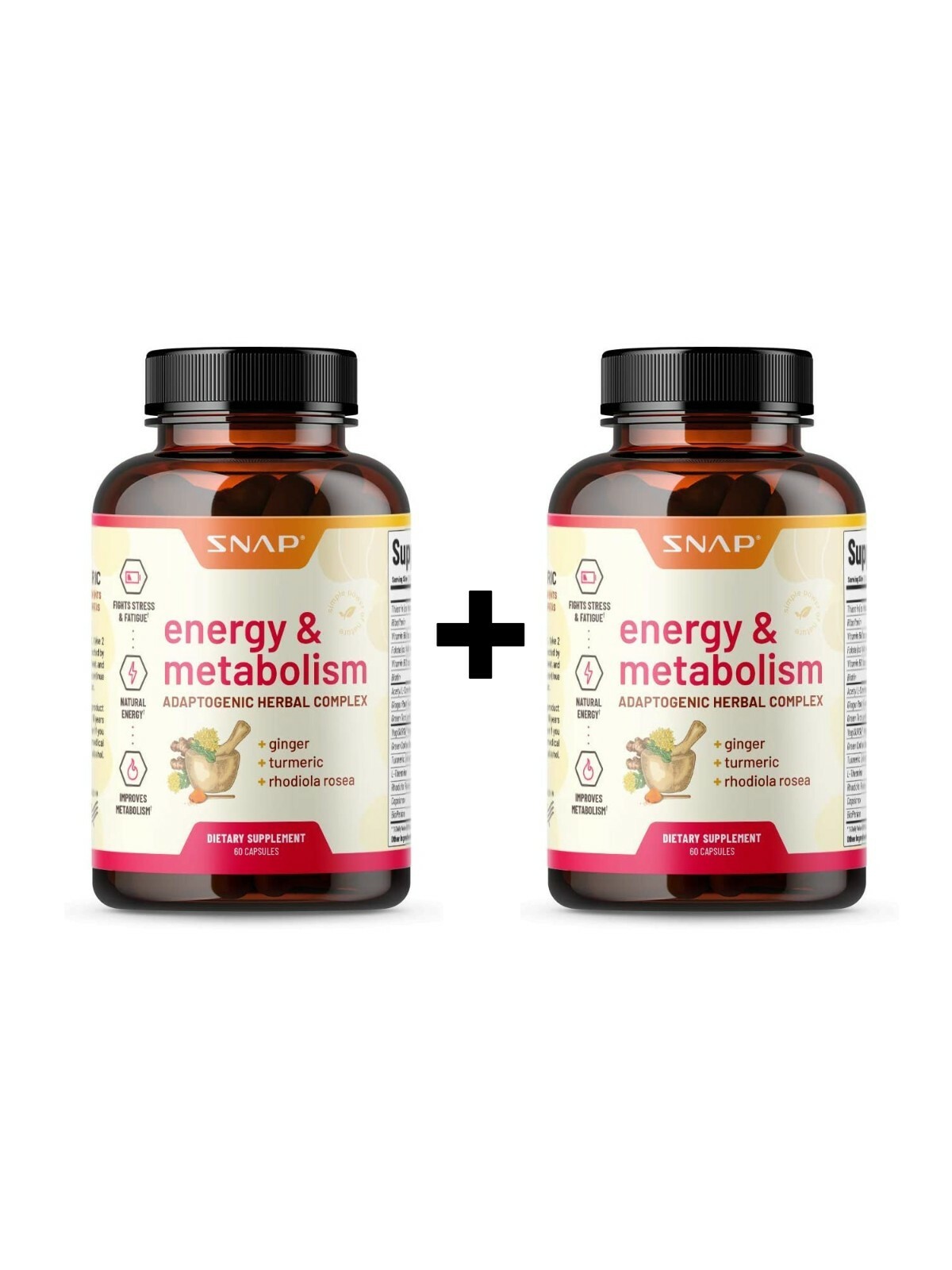 Energy Booster & Metabolism Weight Loss Support, Stress Relief, Fatigue, 2-Pack