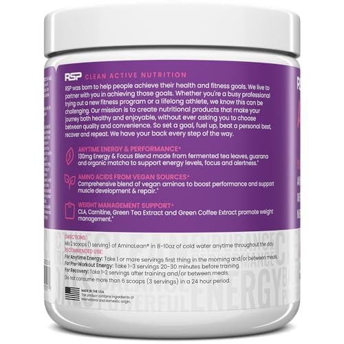 Rsp Aminolean – Preentrenamiento Natural Todo En Uno, Aminoenergia, Control D…