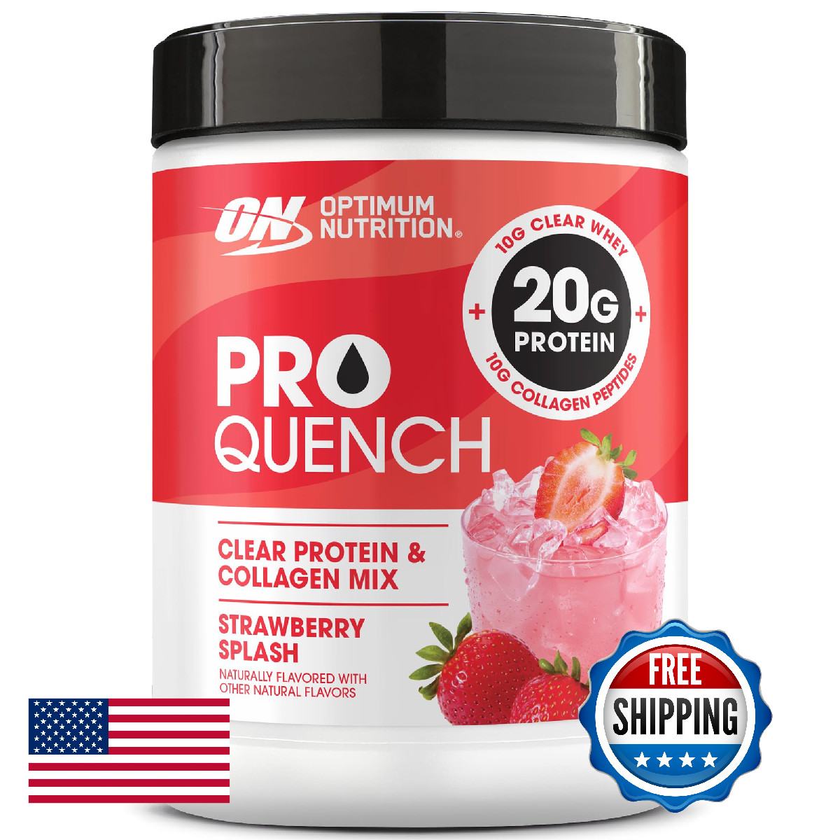 Optimum Nutrition Pro Quench 10G Clear Protein 10G Collagen Powder Drink Mix
