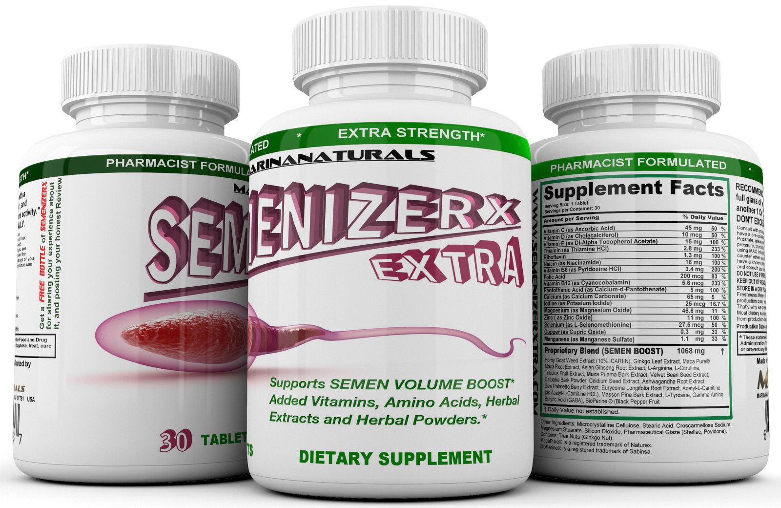 SEMENIZERX EXTRA – Loads Volumizer. Testosterone Booster.